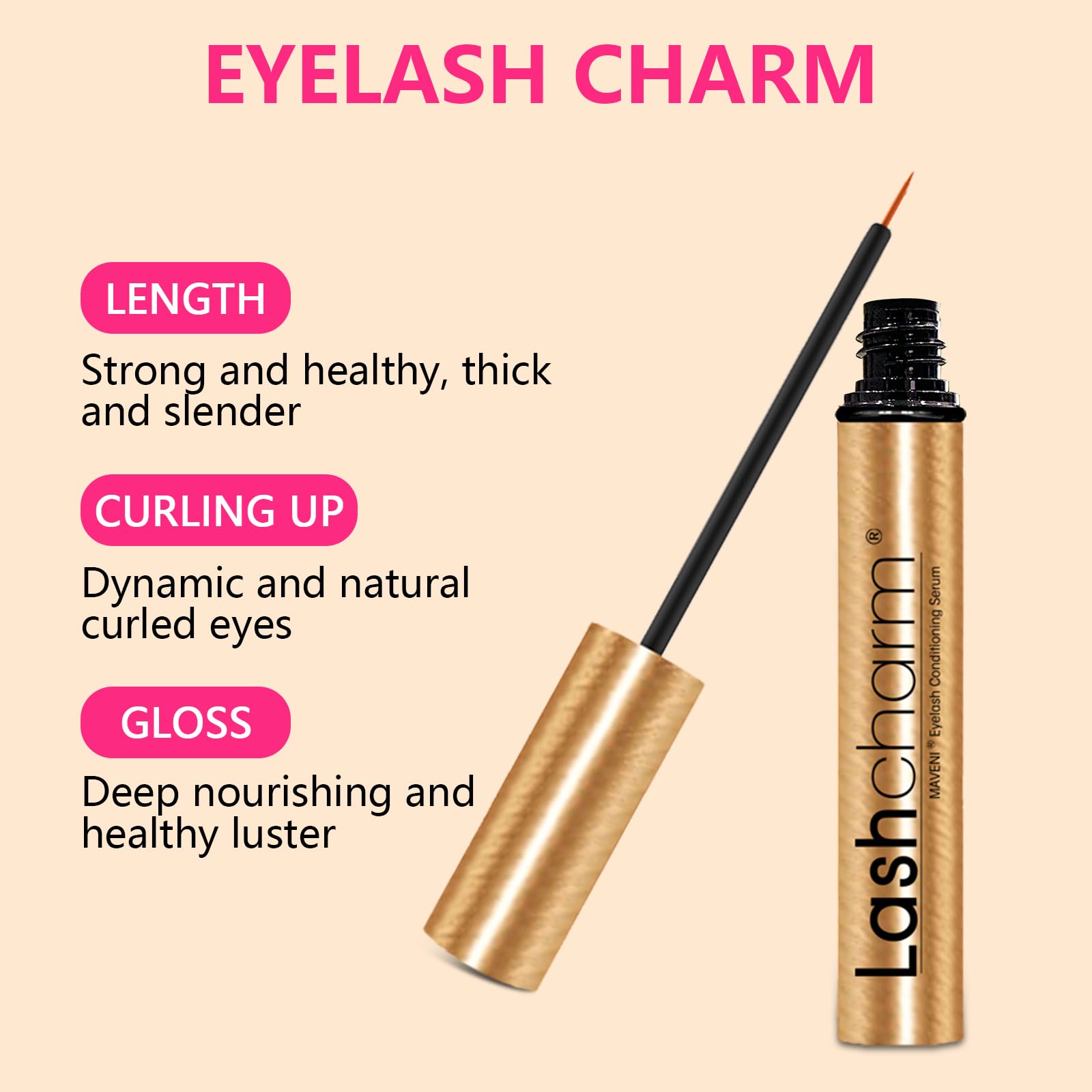 Best Lash Enhancing Serum for Women – Fast & Effective Eyelash Growth Treatment for Longer, Fuller, Denser Lashes – 5ml – Perfect for Nighttime Beauty Routine & Special Occasion Makeup Prep