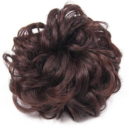V WOMEN 1PC Messy Bun Hair Extension with Elastic Band - Synthetic Hairpiece Scrunchies for Women & Girls (Brown) - Perfect for Quick Hairstyles, Parties & Everyday Wear