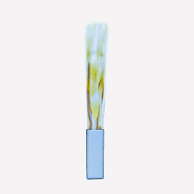 Giobagnara Corno Shoehorn - Small Printed Calfskin Shoe Horn in Light Grey | Premium Shoe Accessory for Easy Slip-On & Comfortable Fit | Perfect for Dress Shoes, Boots & Sneakers