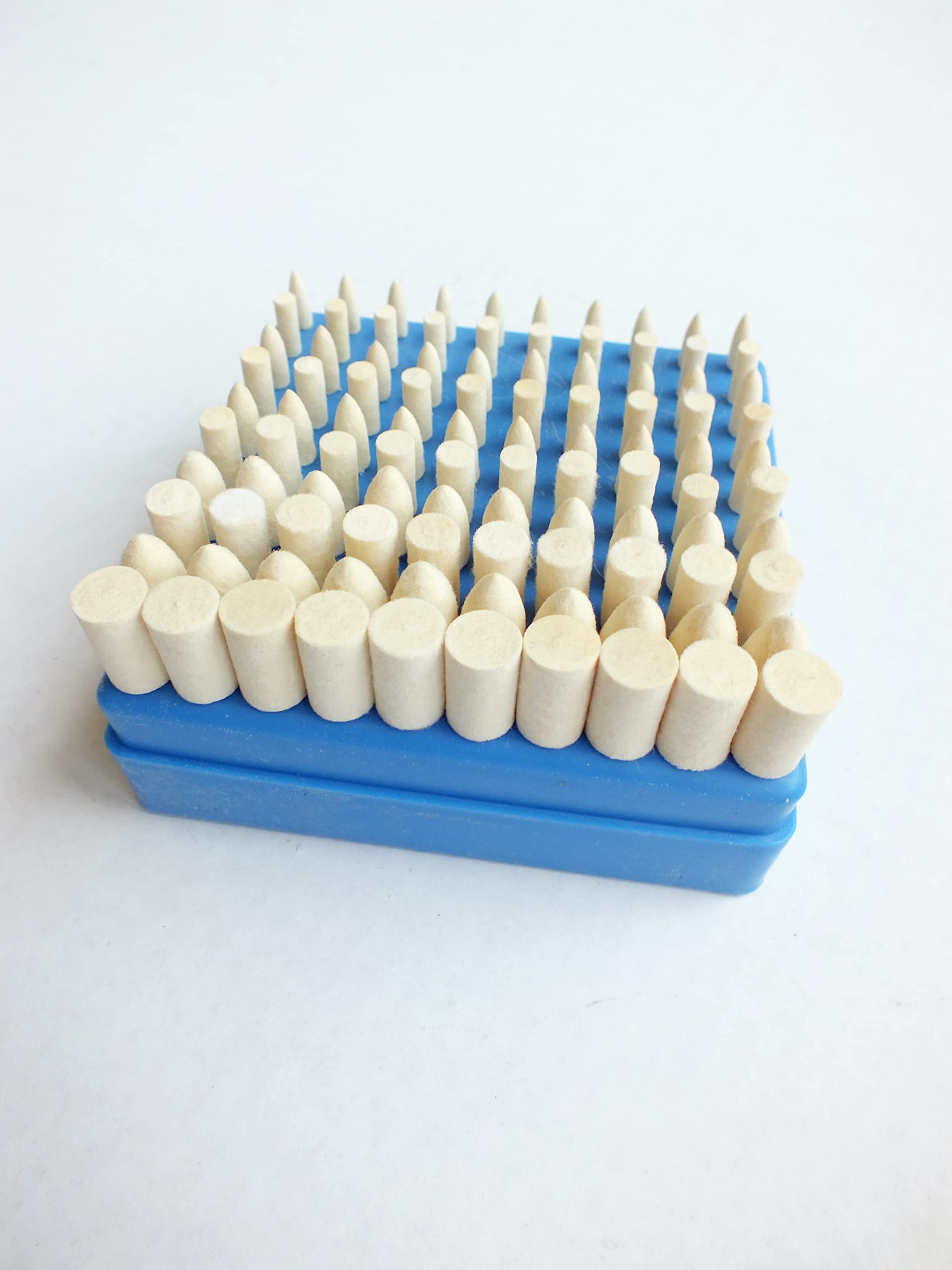 TechDiamondTools 100-Piece Wool Polishing Buffs for Rotary Tools - Mandrel Mounted Buffing Wheels for Metal, Jewelry & Wood Polishing - Perfect for DIY Crafts, Automotive Detailing & Home Improvement Projects