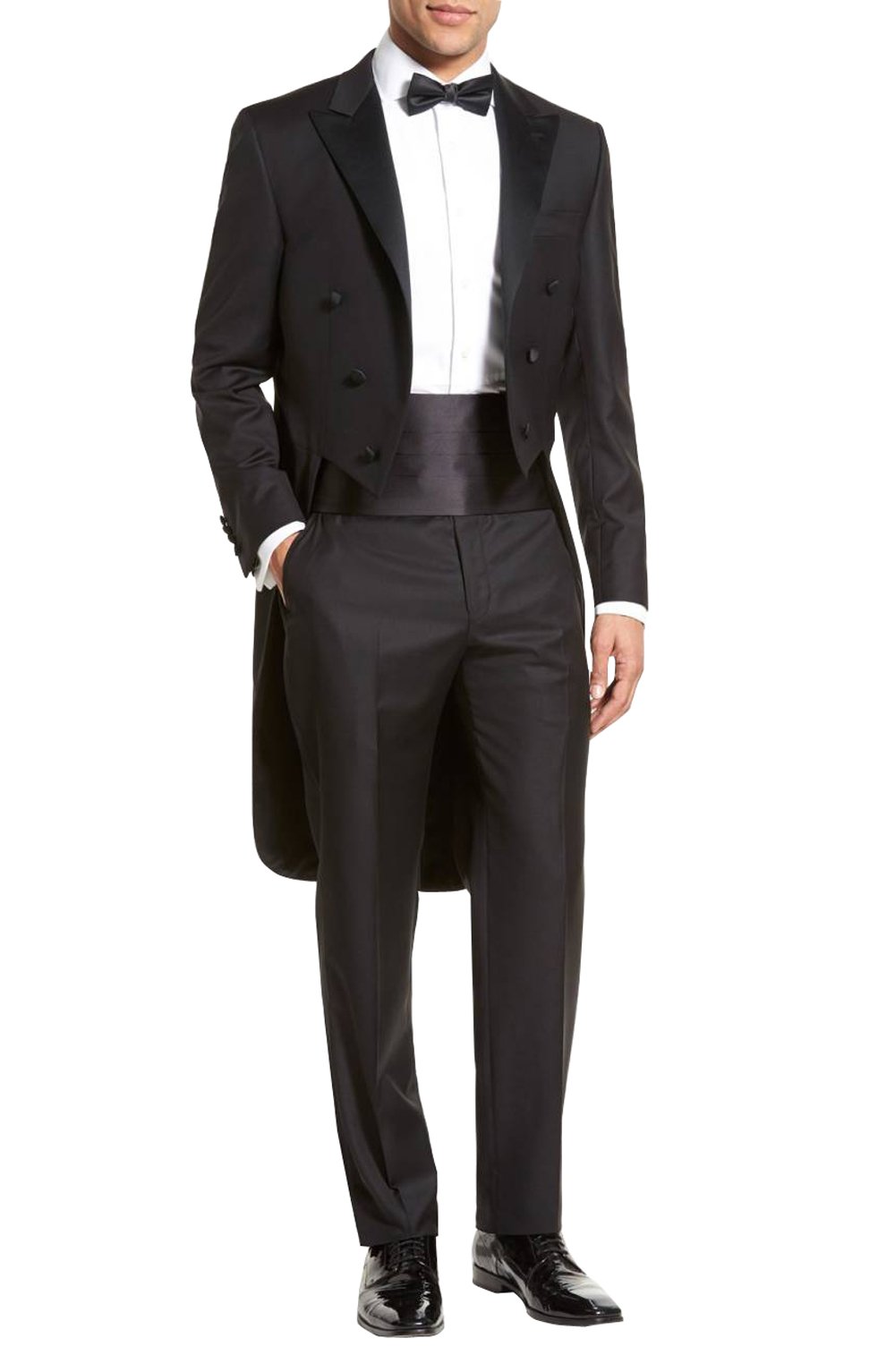 Premium Men's Tail Tuxedo 2-Piece Suit Set - Formal Tailcoat Jacket & Dress Pants for Weddings, Prom, Black Tie Events & Special Occasions