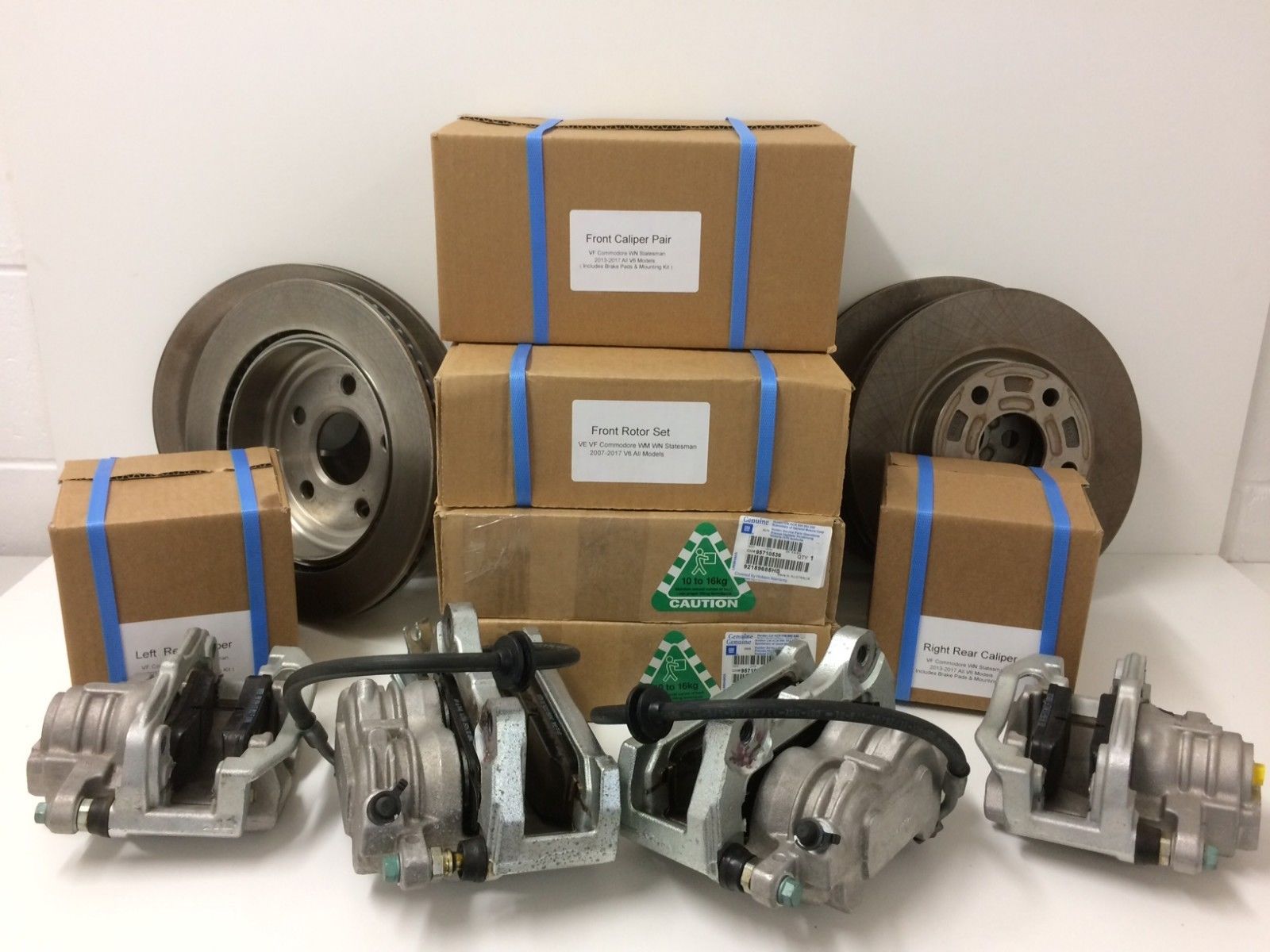 Genuine VF Commodore V6 Full Brake Kit - Calipers, Rotors & Pads | Complete Braking System Upgrade for GM Holden Commodore | Perfect for Performance Upgrades & Daily Driving