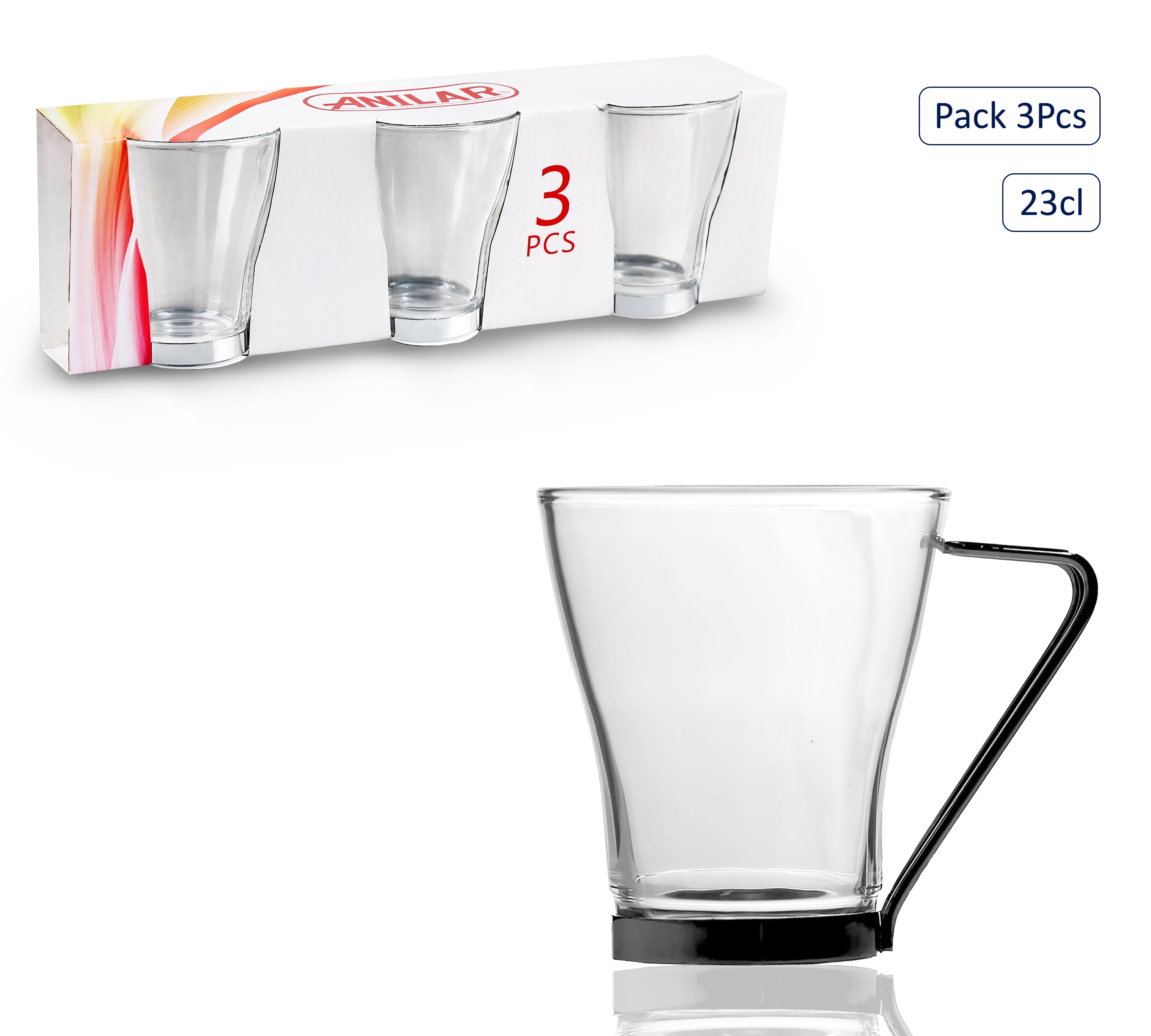 3-Piece Elegant Tea Cup Set with Silver Handle - Perfect for Afternoon Tea, Gifts & Home Decor
