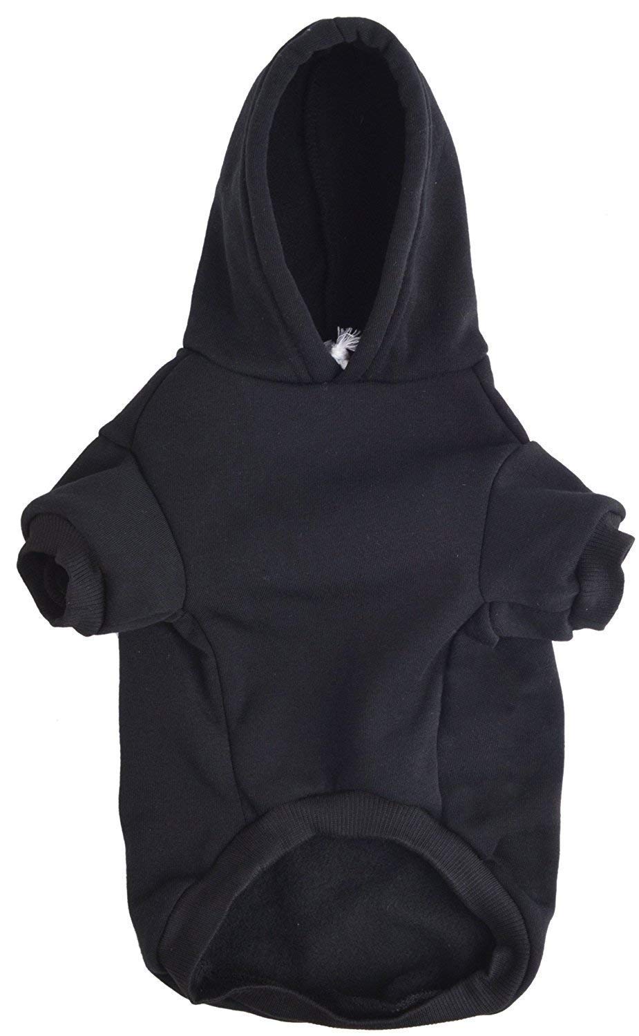 Dog Hoodies Winter Fleece Sweater - Warm Cotton Pet Apparel for Small, Medium & Large Dogs & Cats (Black, XL) - Perfect for Cold Weather Walks & Indoor Comfort