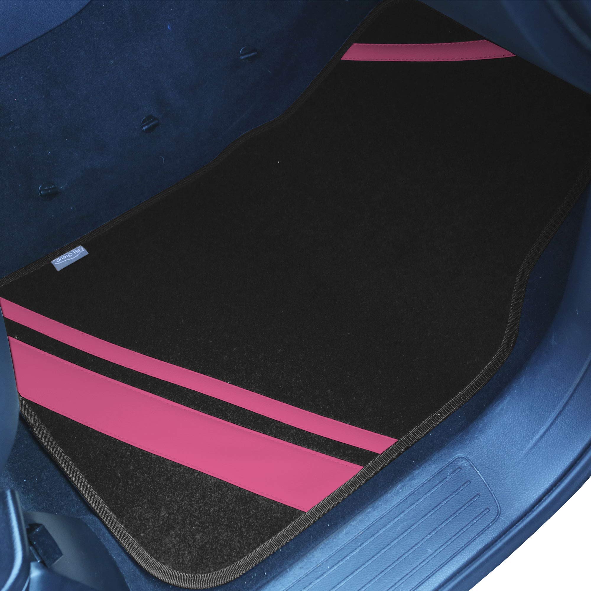 Premium FH Group Automotive Floor Mats - Universal Fit All-Purpose Faux Leather Car Mats with Stylish Stripes Design for Sedans, SUVs & Trucks | Durable Protection & Easy Cleaning | Perfect for Daily Commute, Road Trips & Family Travel