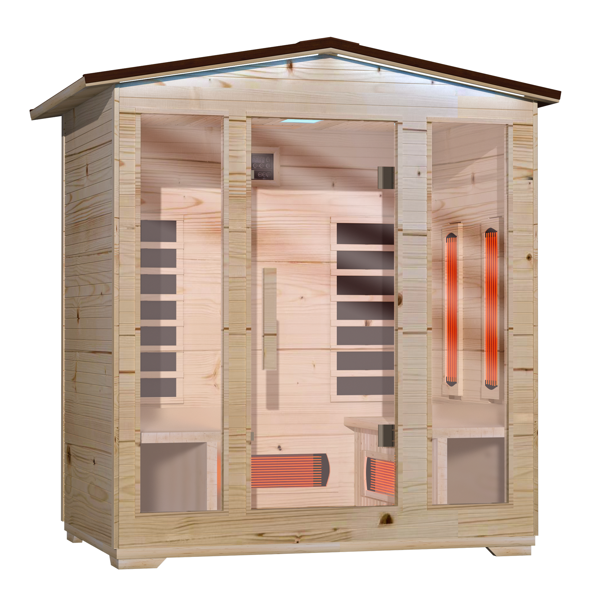 EROMMY 4-Person Outdoor Infrared Sauna with Full Spectrum Heaters - Perfect for Home Relaxation, Backyard Therapy & Family Wellness