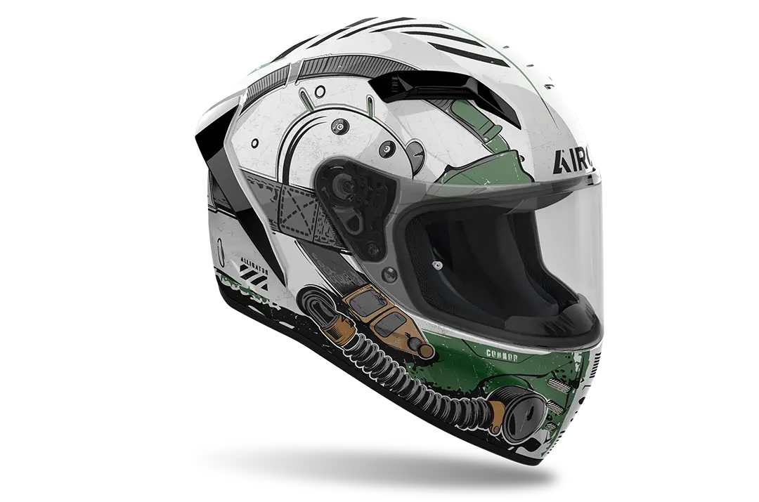 Airoh Connor Gloss Alligator Motorcycle Helmet – Premium Matte Finish, DOT & ECE Certified – Ideal for Street Biking, Commuting & Urban Riding