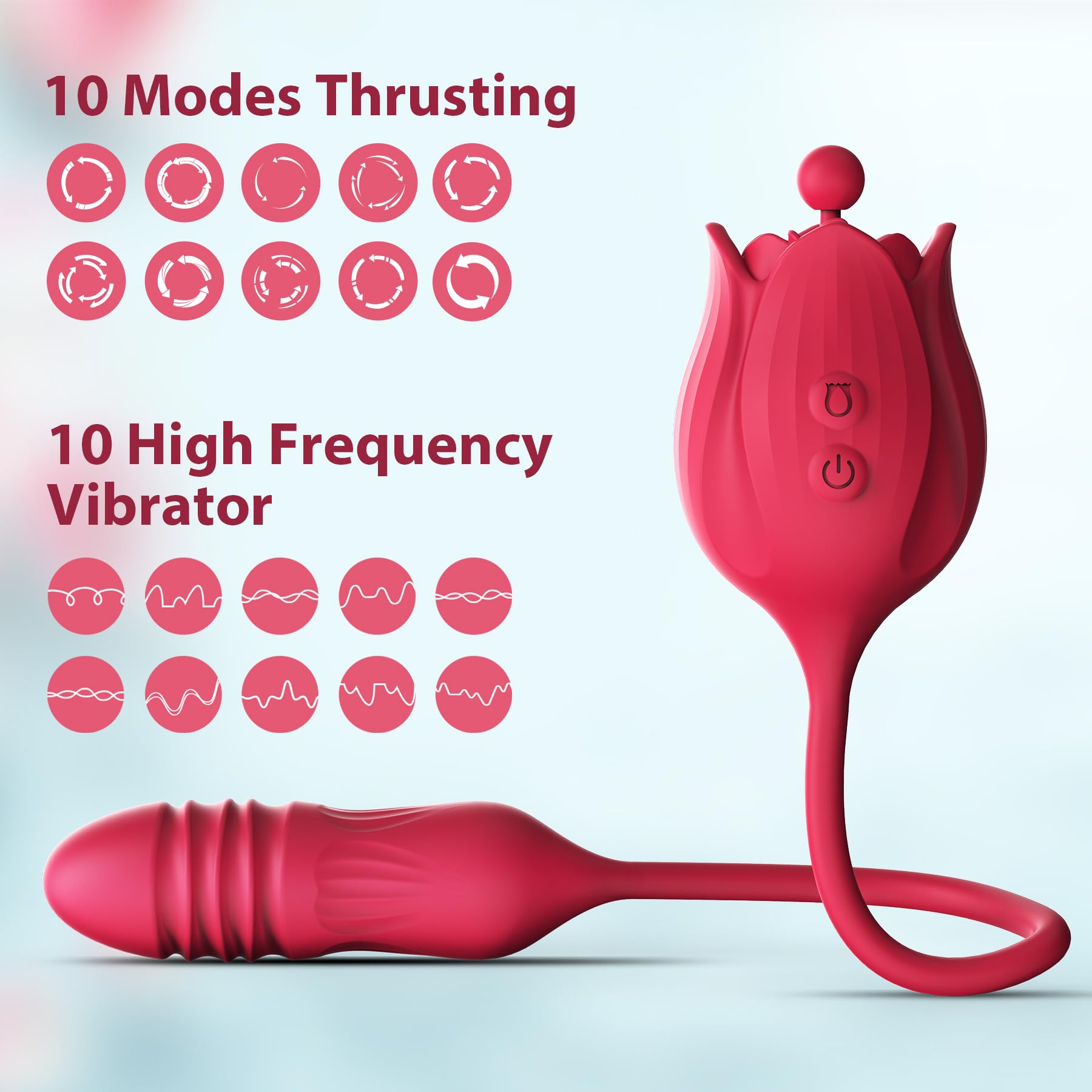 MOMONII 3-in-1 G Spot Vibrator with 10 Thrusting & 10 High-Frequency Modes - Clitoral Stimulator, Nipple Massager & Dildo for Women | Adult Sex Toy for Couples Play & Solo Pleasure
