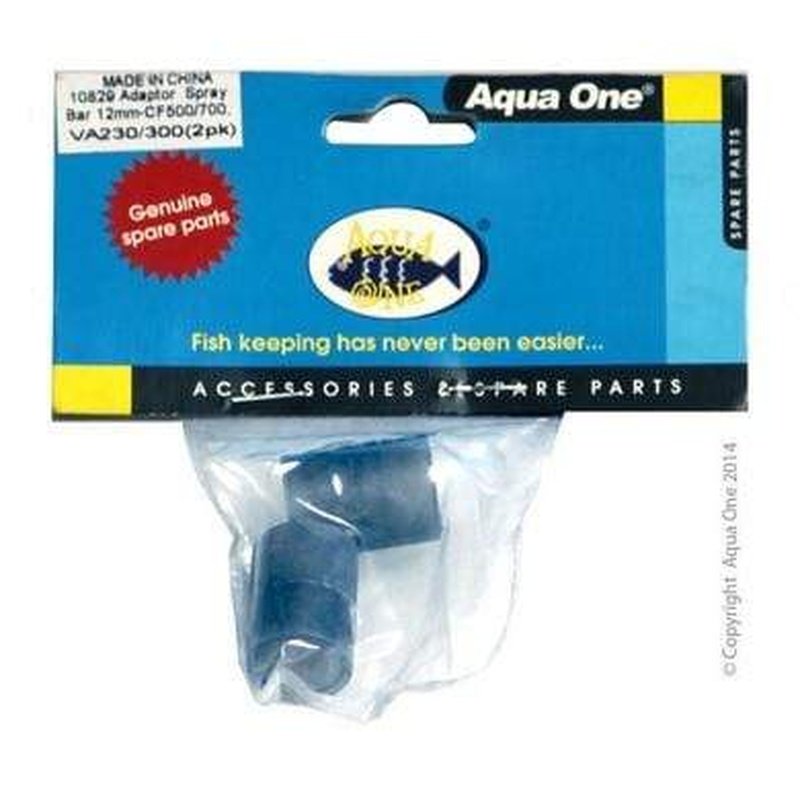 Aqua One Spray Bar Adapter 12mm 2-Pack - Compatible with Aquis 500, 700, VA230, 300 Aquariums (Model 10829) - Perfect for Fish Tank Water Circulation and Filtration Systems