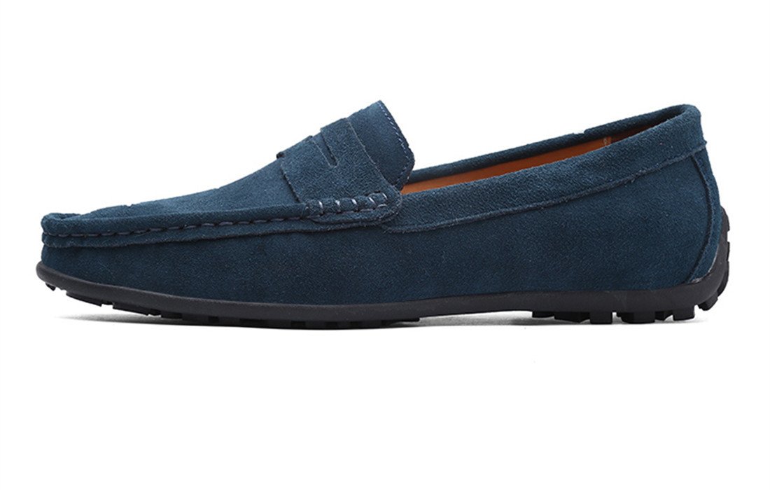 Stylish Men's Suede Leather Penny Loafers - Comfortable Slip-On Driving Moccasins & Boat Shoes for Casual Wear, Office, and Outdoor Activities