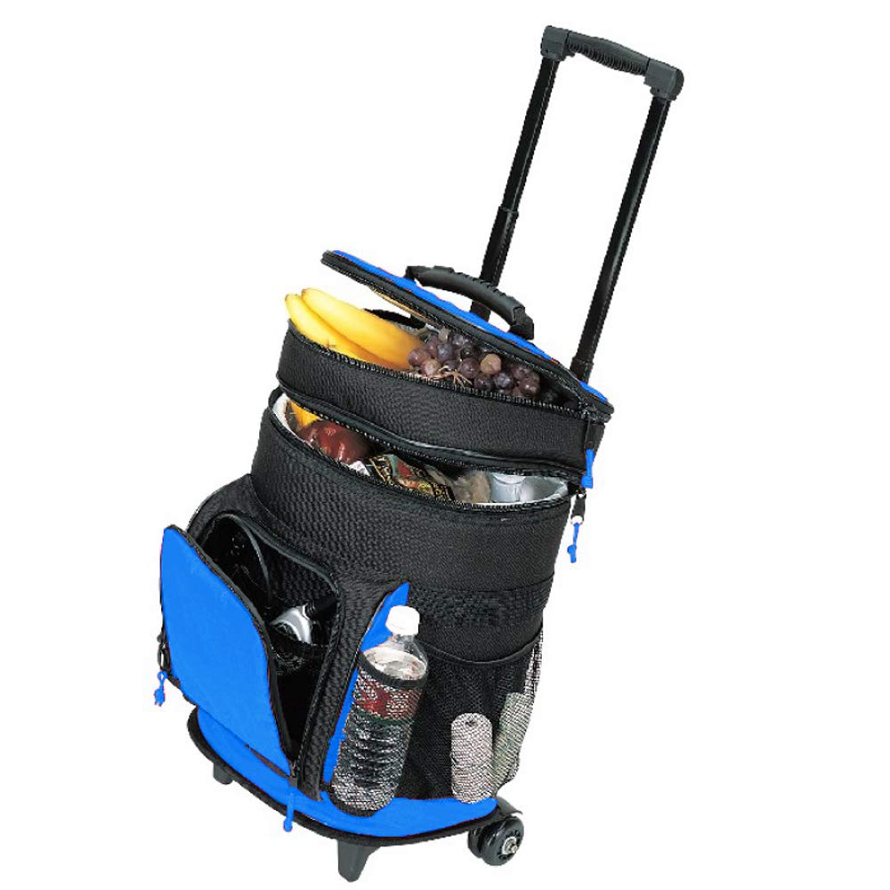 Travel5.0 Deluxe Ripstop Beach Rolling Cooler with Wheels - Red | Portable Insulated Cooler for Picnics, Camping & Outdoor Adventures