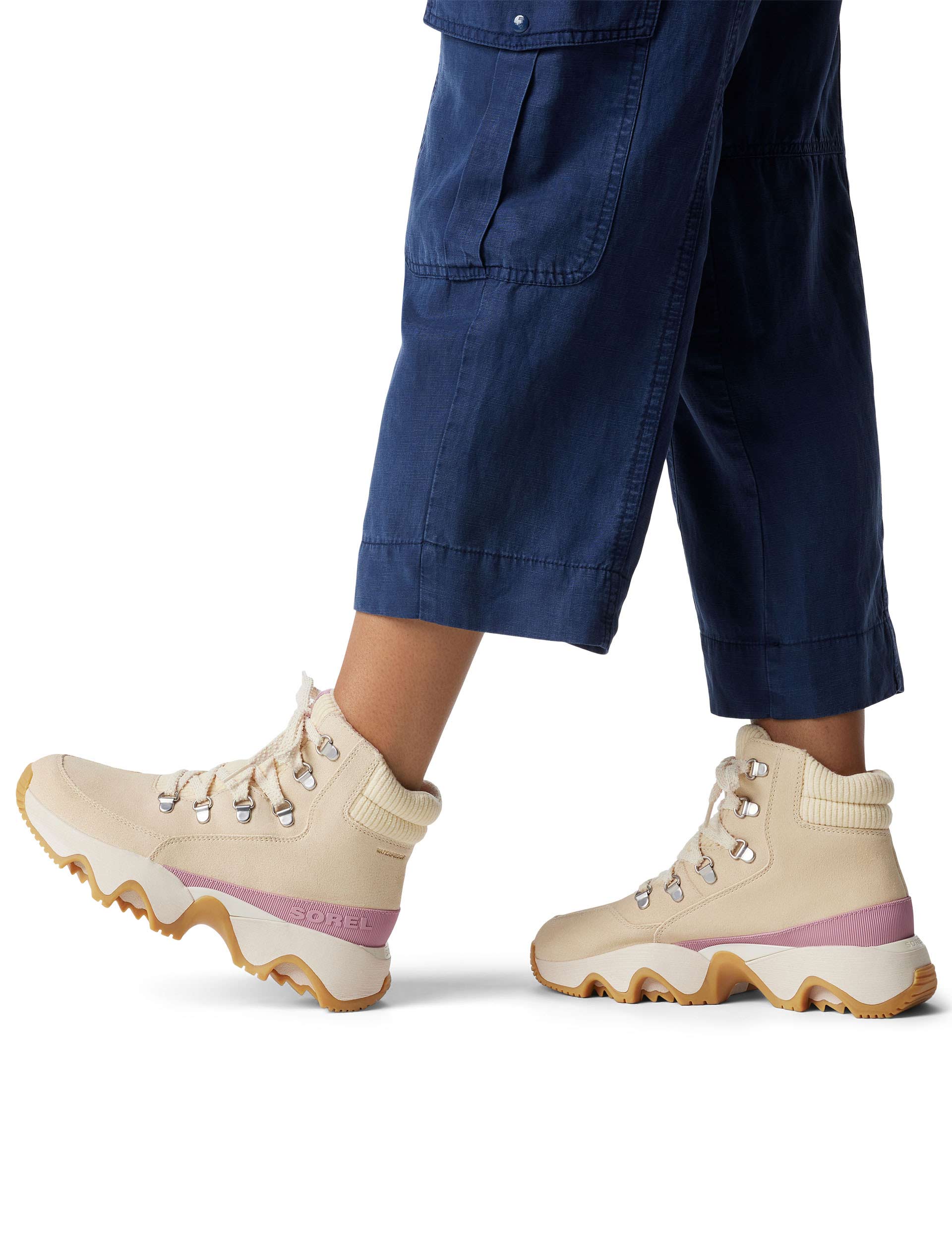 Kinetic Impact Conquest Plus Waterproof Sneaker Boots for Men & Women - Lightweight Hiking Shoes with Traction, Honey White/Dazed Mauve - Perfect for Outdoor Adventures, Trail Running & Winter Walking