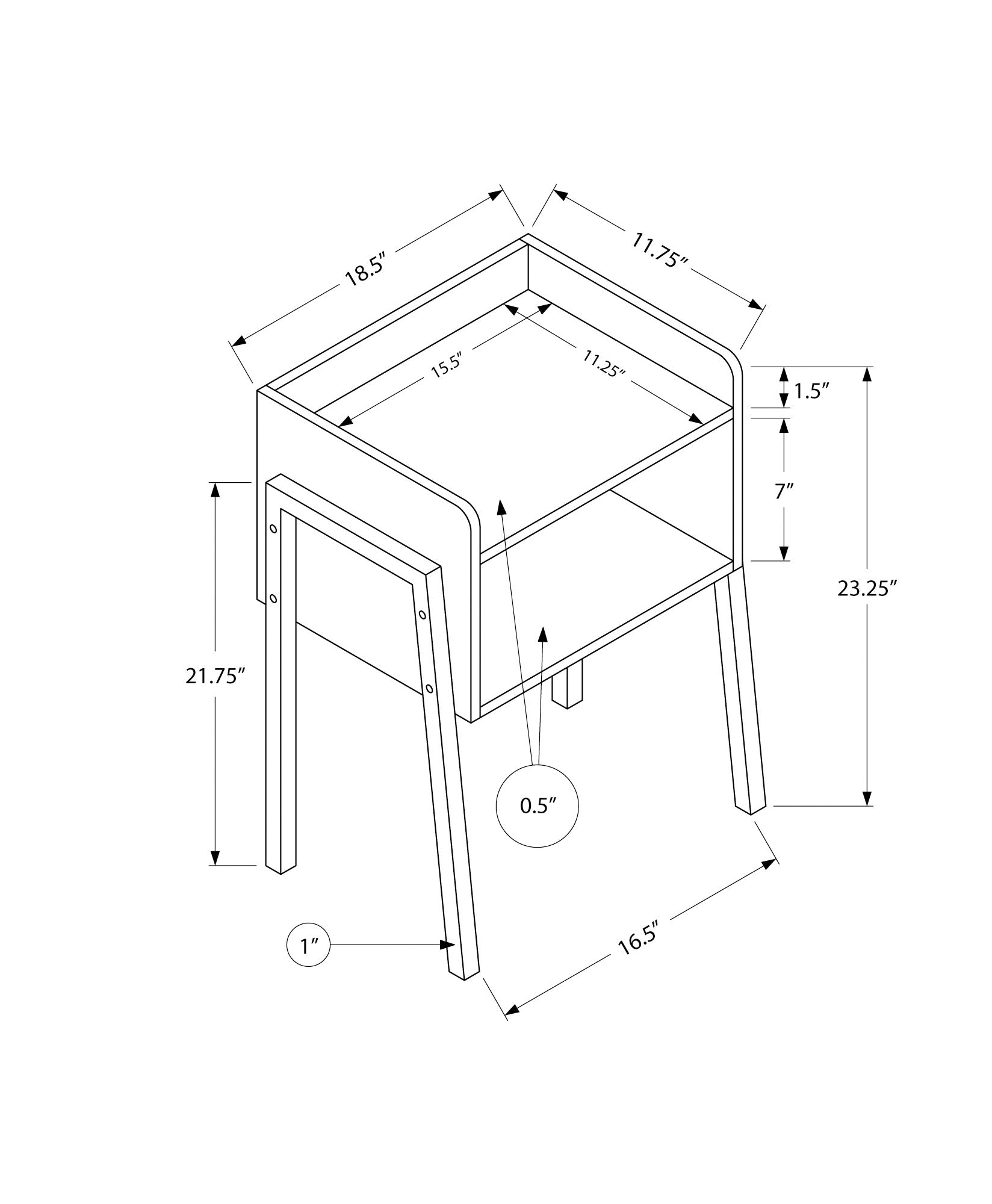 Modern White Metal Accent Table - 23 Inch Height, Minimalist Side Table for Living Room, Bedroom, or Office Decor