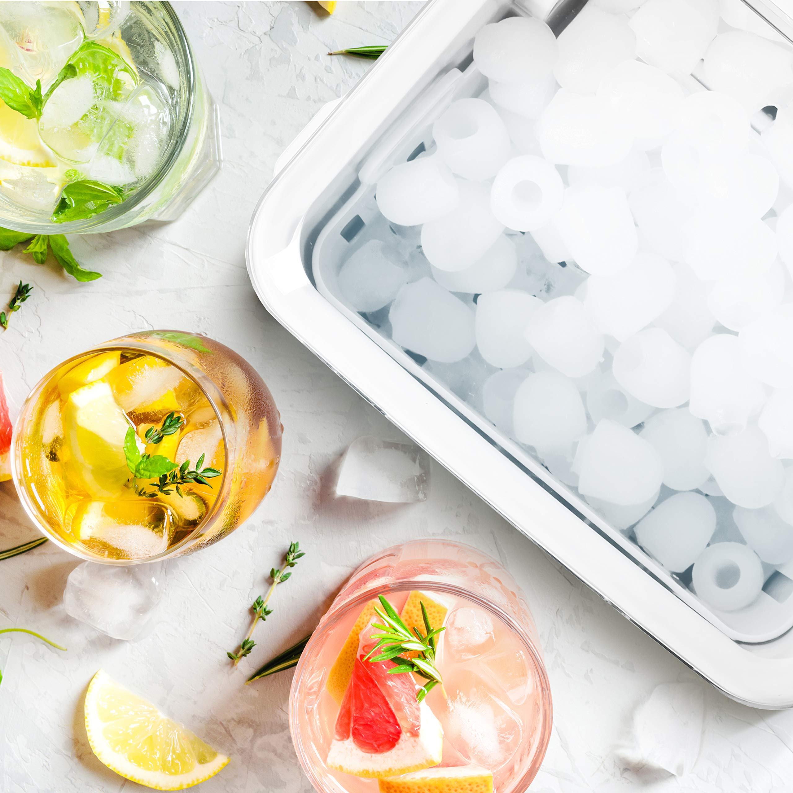 Duronic ICM120 Portable Ice Maker Machine - Fast 7-Minute Ice Cube Production, 12KG/24H Self-Cleaning, Includes Ice Scoop & Basket - Perfect for Home, Office, Bar, RV, BBQ Parties & Outdoor Gatherings - White