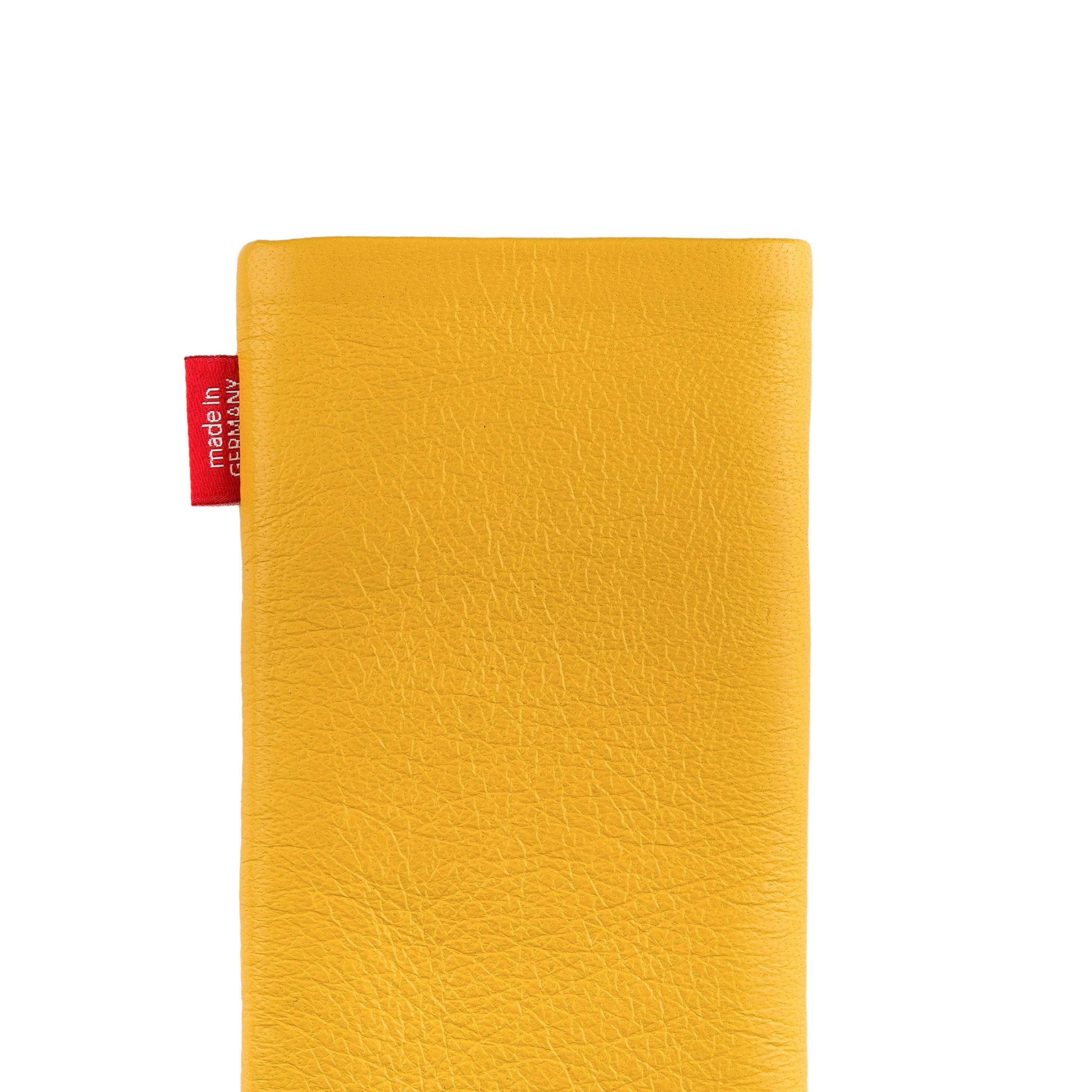 Premium Yellow Custom Tailored Sleeve for Huawei Mate 10 Pro | German-Made Nappa Leather Pouch Case with Microfiber Lining | Perfect for Business Travel, Daily Commute & Display Protection