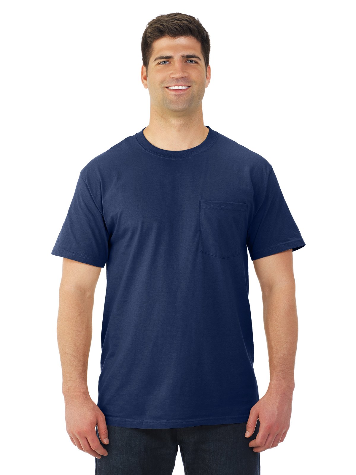 Fruit of the Loom Men's Pocket T-Shirt - Soft Cotton Crew Neck Tee with Chest Pocket - Perfect for Casual Wear, Work & Everyday Comfort