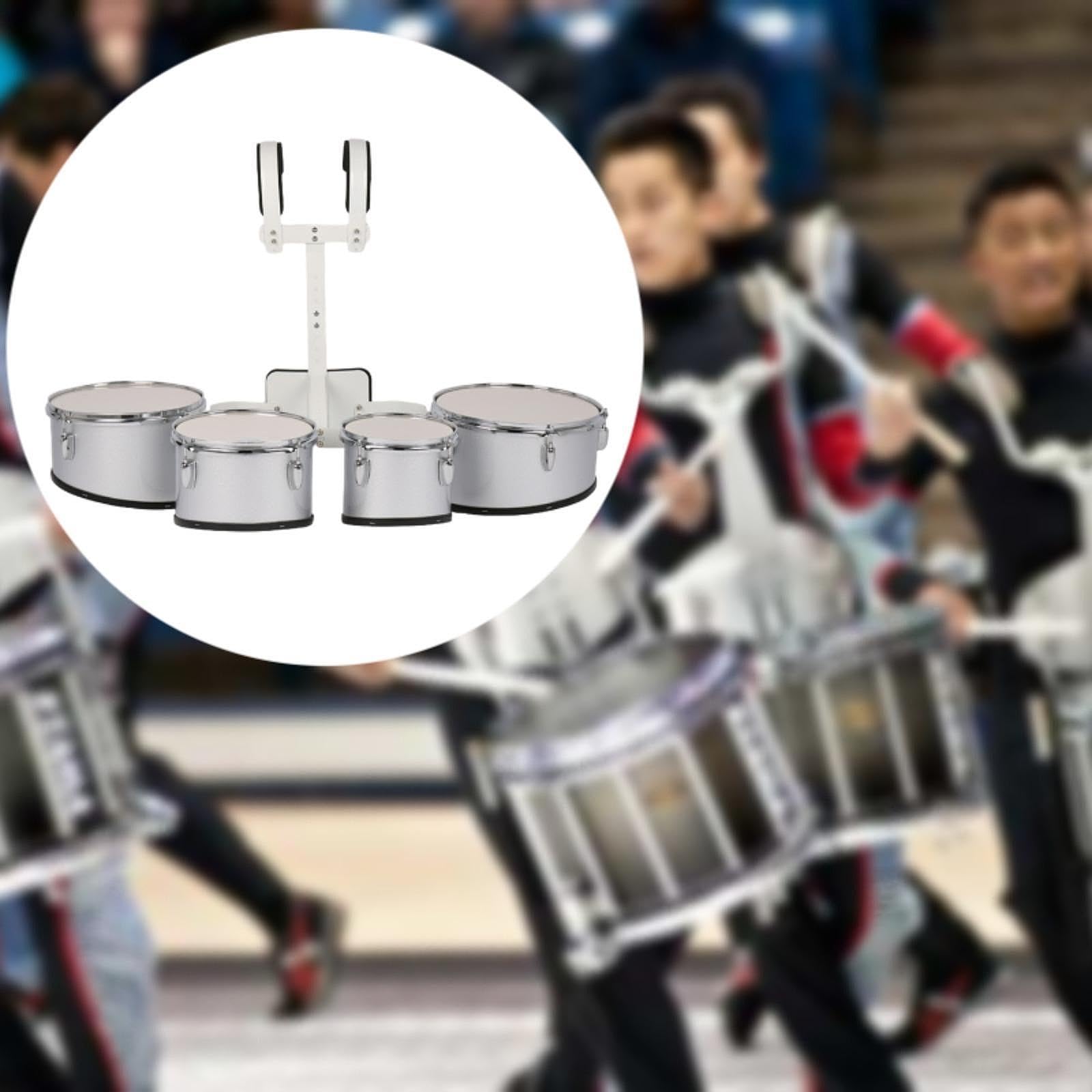 Professional Marching Band Drum Set - 4-Piece Percussion Kit with Multiple Tones | Ideal for Kids, Beginners & Music Practice | Perfect Birthday Gift for Children | Great for School Bands, Parades & Musical Performances
