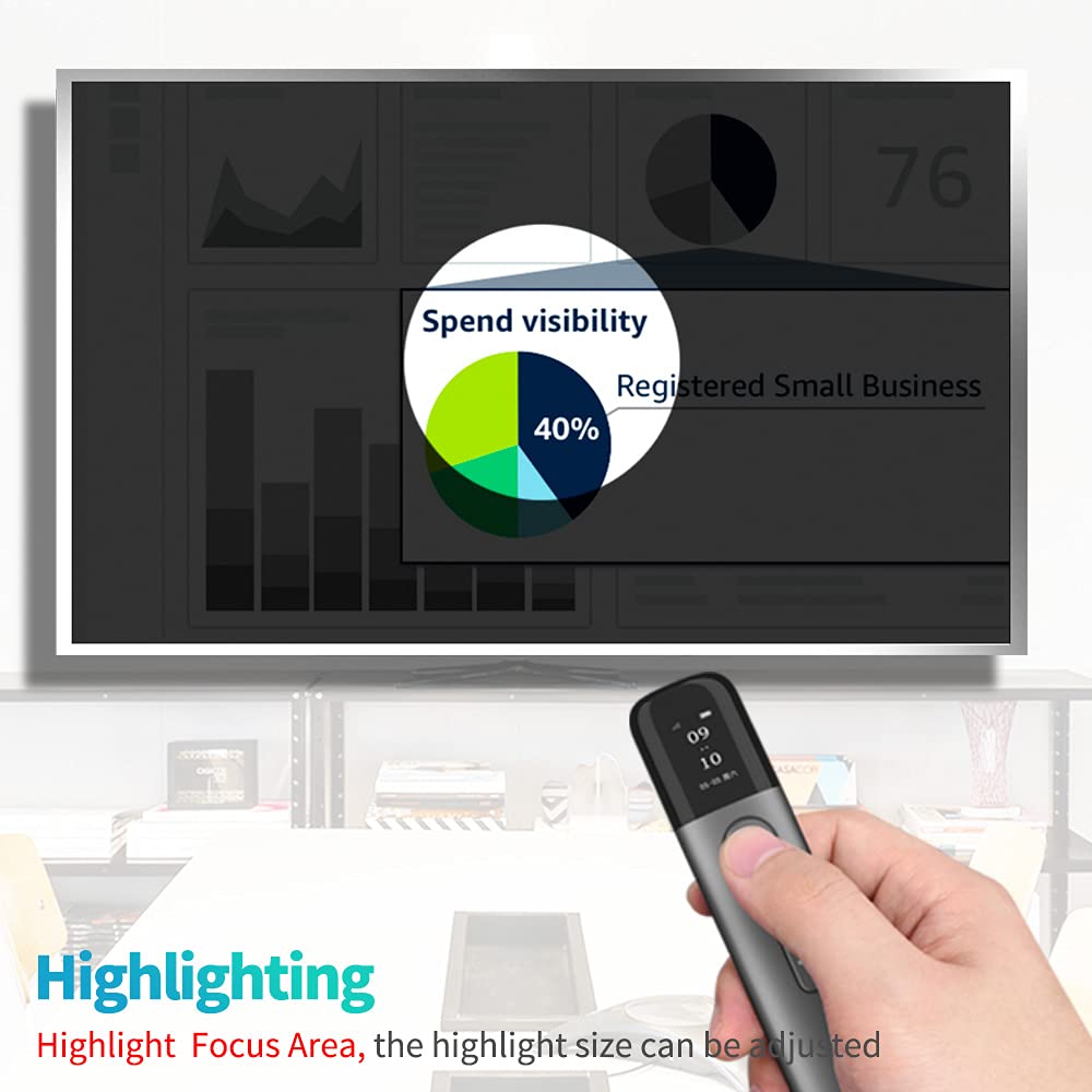ASiNG Wireless Presenter Remote with Green Laser Pointer - USB & Bluetooth PowerPoint Clicker for Mac, iPad, Laptop - Presentation Slide Advancer for Teachers, Business Meetings & Online Classes