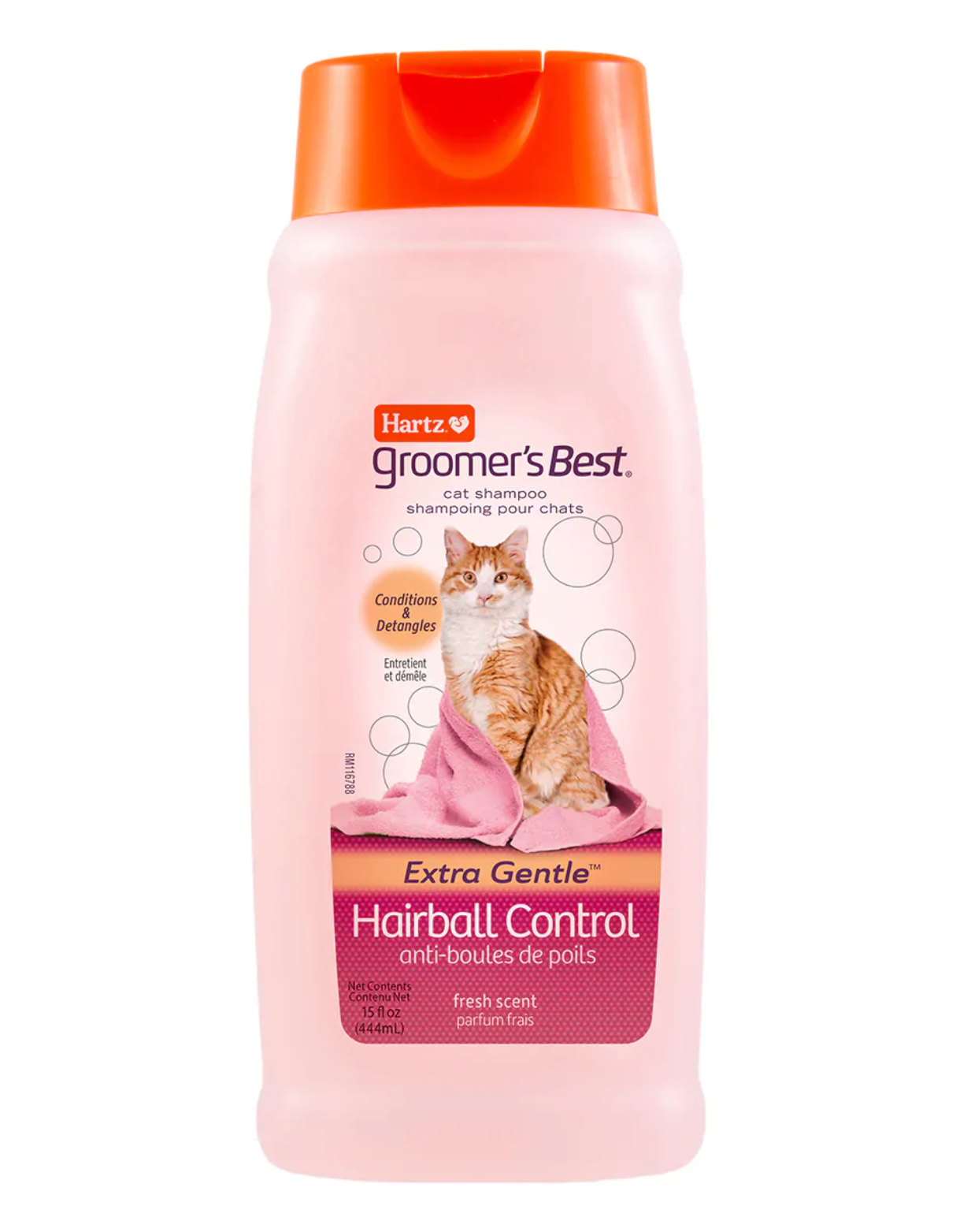 Hartz Groomer's Best Hairball Control Shampoo for Cats - Gentle Formula for Long & Short Hair Cats - Reduces Hairballs & Promotes Healthy Coat - Perfect for Bath Time & Regular Grooming