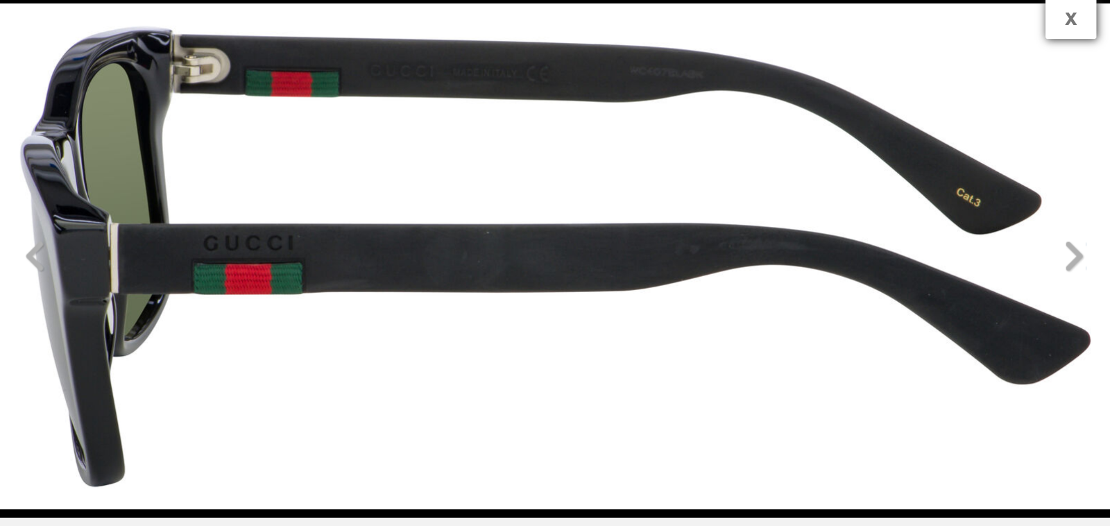 Gucci GG 0008 S 001 Black/Green Men's Rectangle Sunglasses | Luxury Designer Shades for Men | Perfect for Outdoor Activities, Beach & Driving