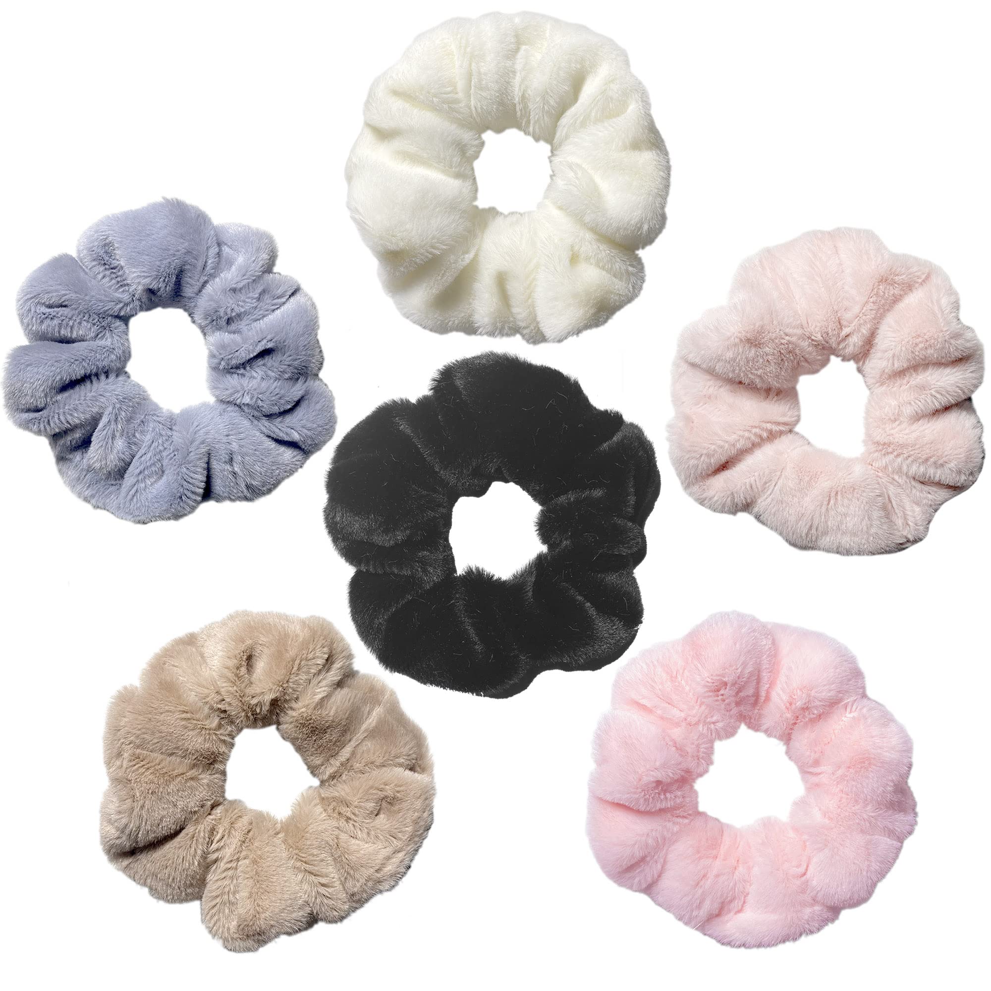 OWIIZI Silk Scrunchies for Women & Girls - 6 Pack Large Velvet Hair Ties for Thick Hair | Soft Elastic Hair Bands for Everyday, Work, Gym & Special Occasions