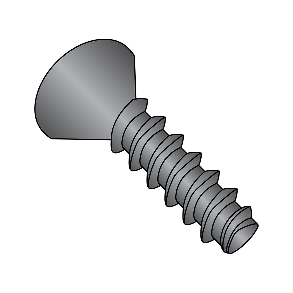 Small Parts 1016LPFB Black Oxide Steel Thread Rolling Screw for Plastic, 82° Flat Head Phillips Drive, #10-14 Thread Size, 1