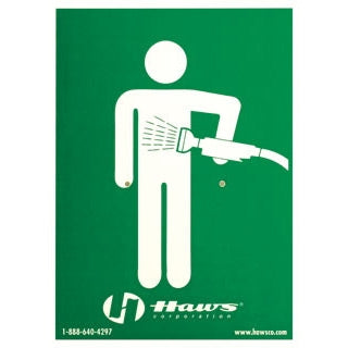 Haws SP176 Emergency Eyewash and Bodyspray Station Sign - ANSI Compliant Safety Equipment for Laboratories, Factories & Workplaces
