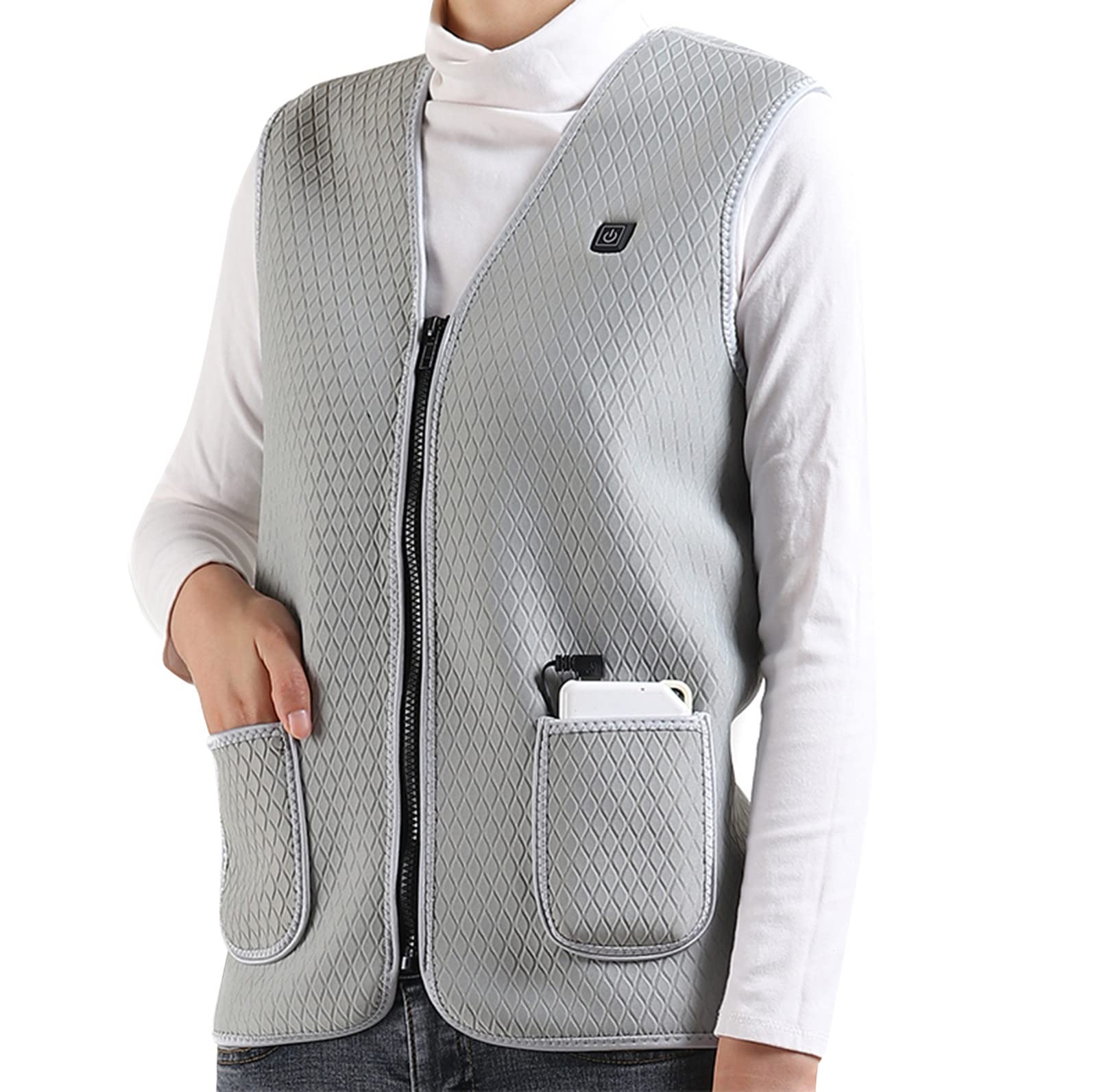 Women's Boil Wool Jacket with 3-5 Heating Levels - Battery-Powered Heated Coat for Neck & Back - Winter Warm Jacket for Outdoor Activities, Hiking, and Cold Weather Commuting
