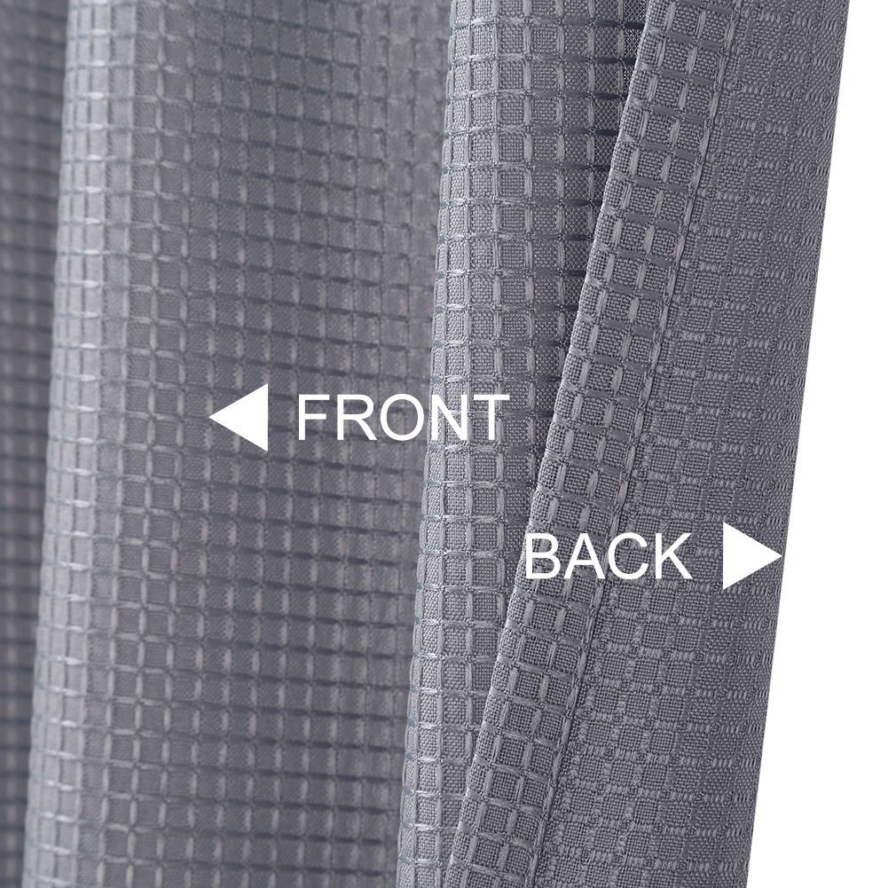 CAROMIO Grey Waffle Woven Kitchen Curtains - 30 Inch Textured Short Tier Window Treatment for Bathroom, Cafe & Farmhouse Style Decor | Perfect for Kitchen Windows, Small Bathrooms & Coffee Shops