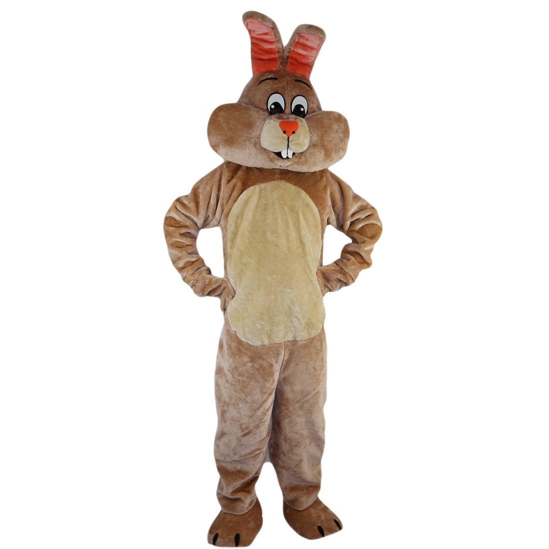 Soft Plush Rabbit Mascot Costume for Adults - Beige Bunny Outfit with Mask for Cosplay, Easter Parties & Halloween Costume | Fun Theme Parties & Holiday Events