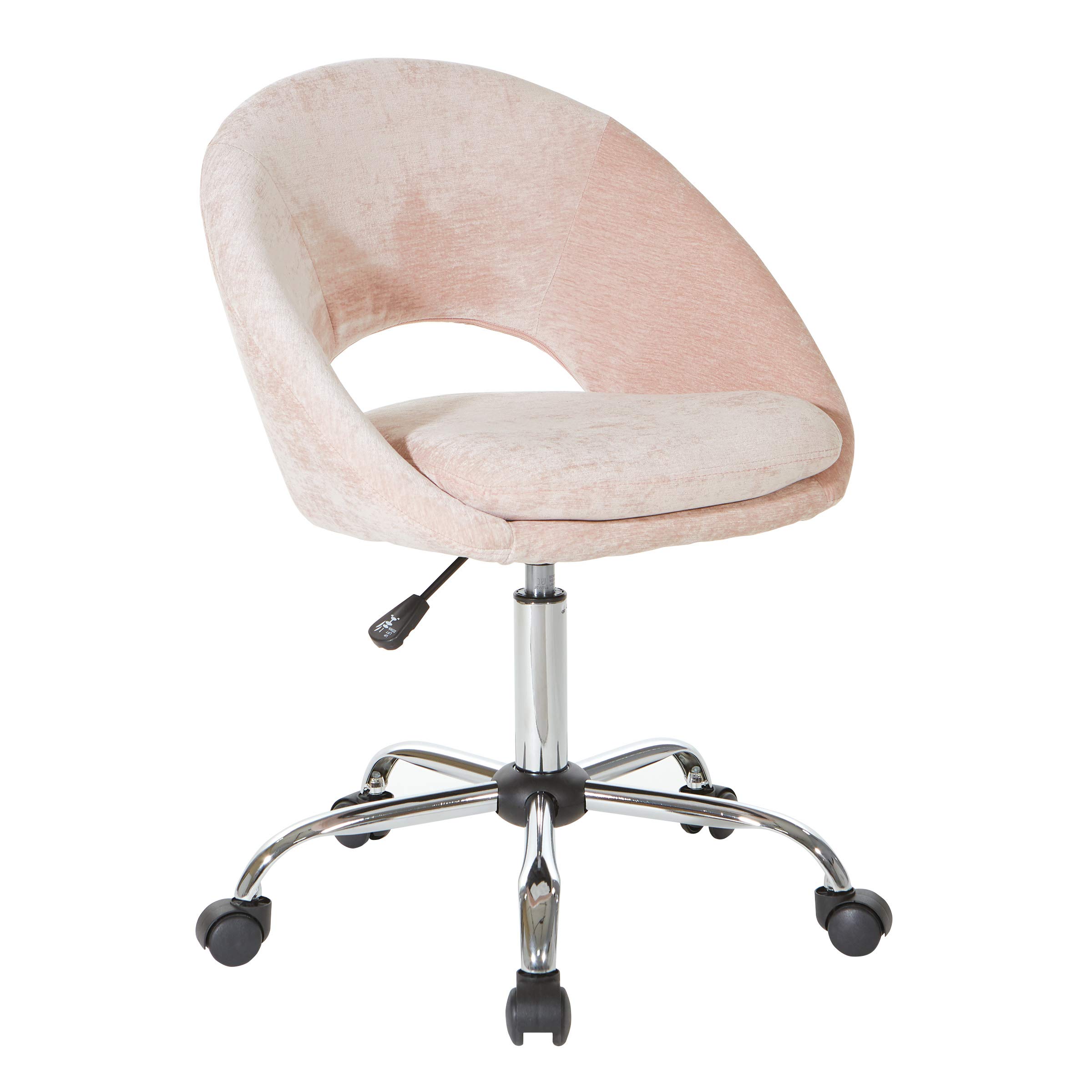 OSP Home Furnishings Milo Ergonomic Office Chair with Lumbar Support - Blush Pink Modern Desk Chair for Home Office, Study & Workspace - Comfortable Computer Gaming Chair for Long Hours Sitting