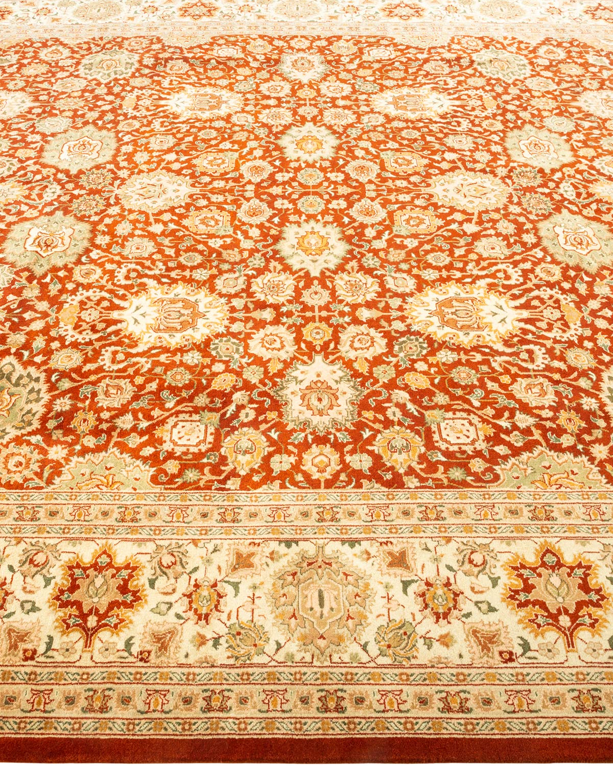Handmade Traditional Oriental Mogul Red Wool Area Rug 8x10 - One of a Kind Hand Knotted Solo Rugs for Living Room, Bedroom & Home Decor