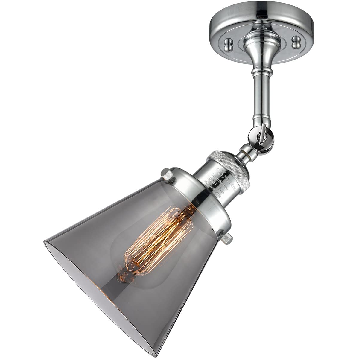 Innovations 201F-PC-G63-LED 12W LED Semi-Flush Mount Ceiling Light Fixture, Polished Chrome Finish - Perfect for Bedroom, Kitchen, Hallway & Office Lighting