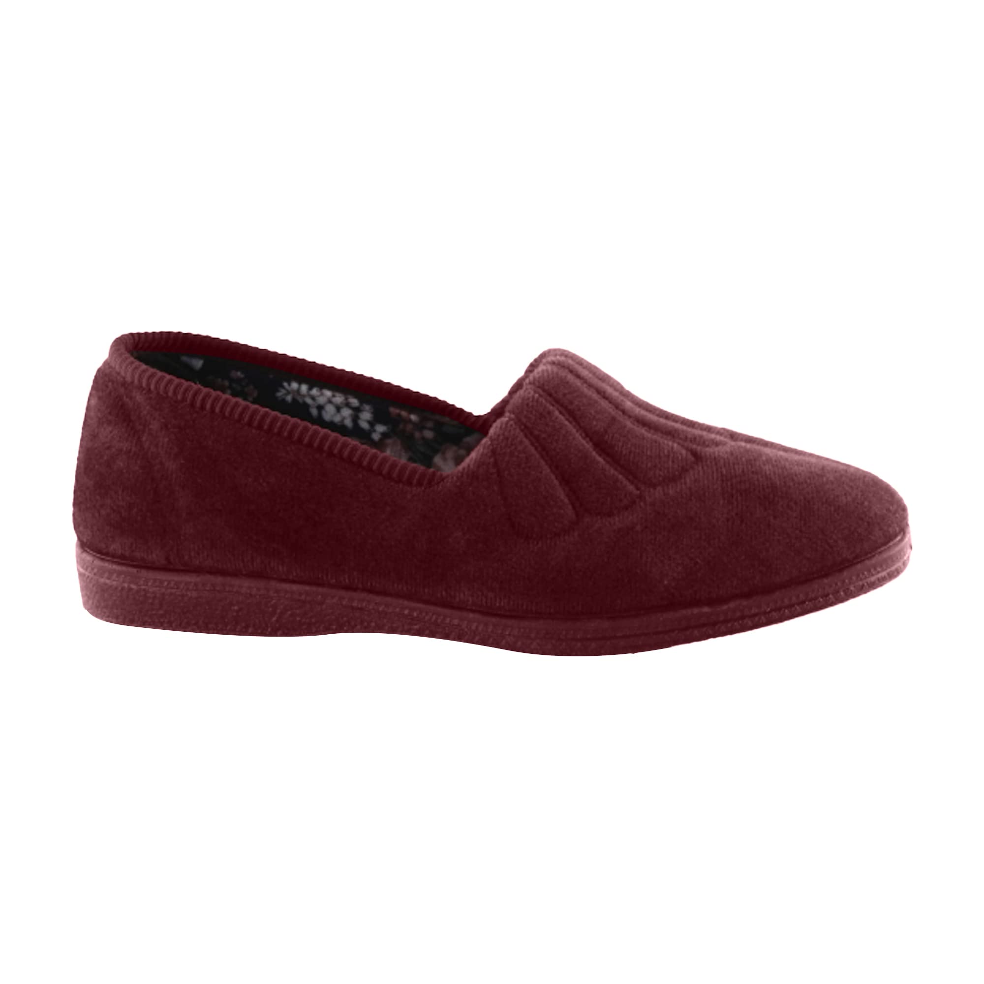 Women's Wide Fit Fan Stitch Slippers - Cozy House Shoes for Relaxing at Home & Lounging