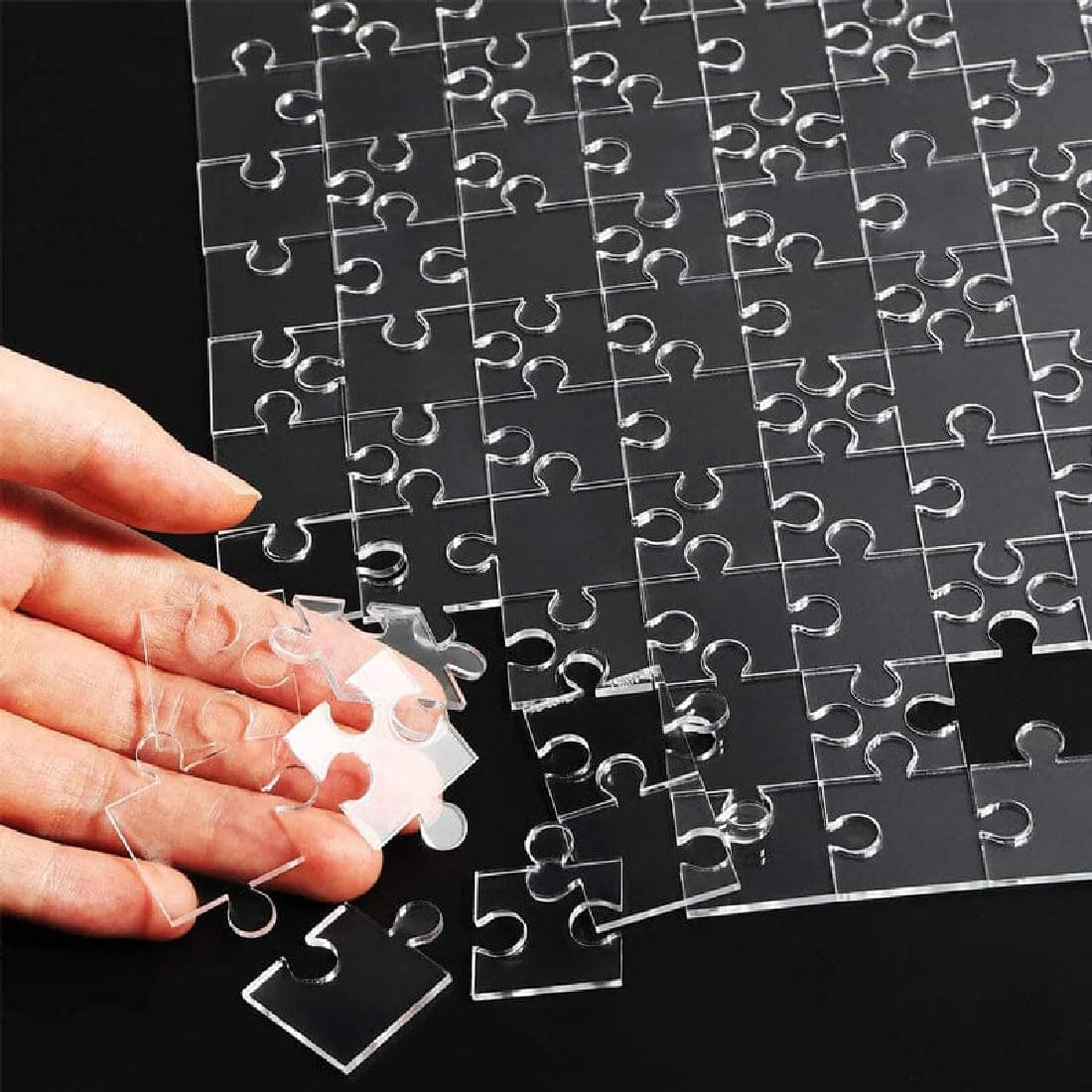 500Pcs Clear Impossible Jigsaw Puzzle - Transparent Acrylic Challenging Brain Teaser for Adults & Kids - Stress Relief & Family Fun Game for Parties, Classroom Activities and Relaxation Time
