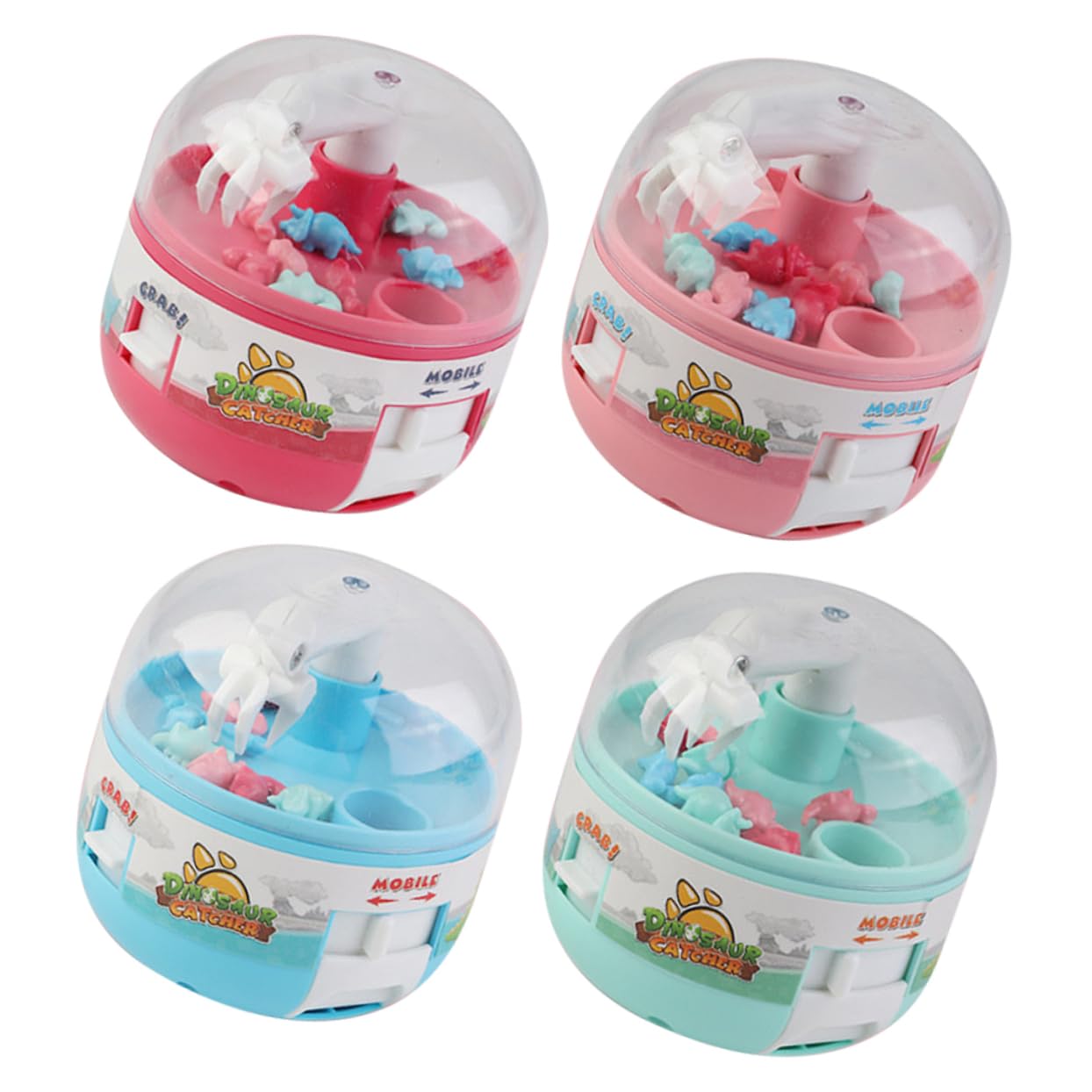 SKISUNO 4-Piece Mini Claw Machine Toy Set - World's Smallest Grabber Game for Kids Ages 8-12 | Fun Travel & Party Games | Plastic Candy Grabber for Birthday Gifts & Arcade-Style Play at Home