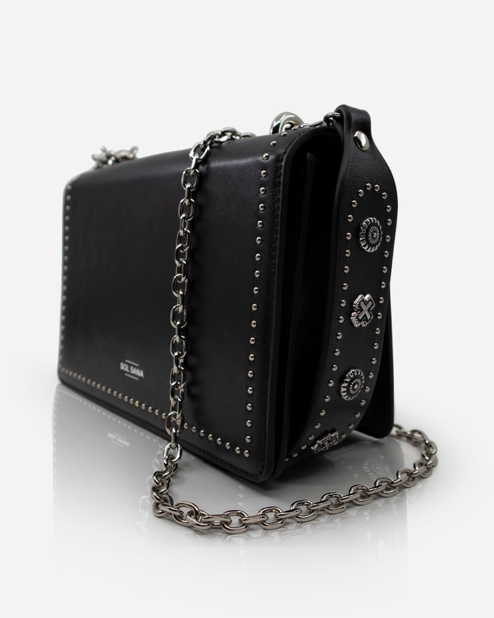 Stylish Black & Silver Flap Bag for Women - Trendy Crossbody Purse for Daily Use, Work, and Evening Outings