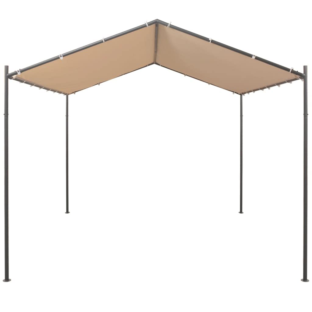 118.1x118.1 Inch Steel Gazebo Pavilion Tent with Canopy - Beige Outdoor Shelter for Patio, Garden & Backyard Parties