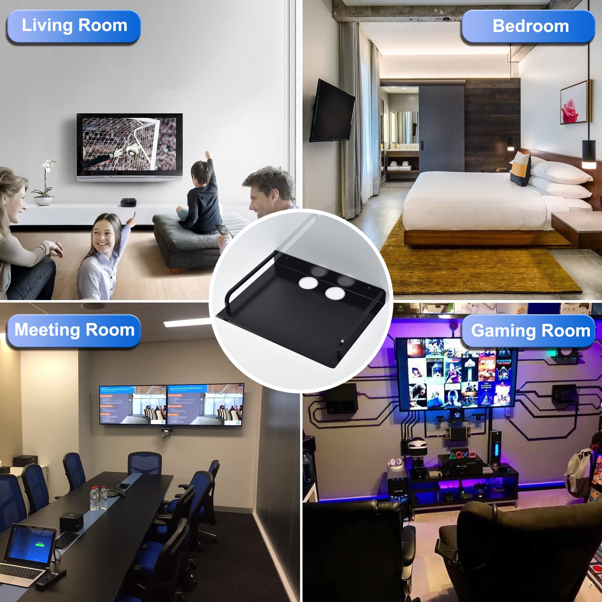 Wall Mount Floating Shelf for TV Components - 12
