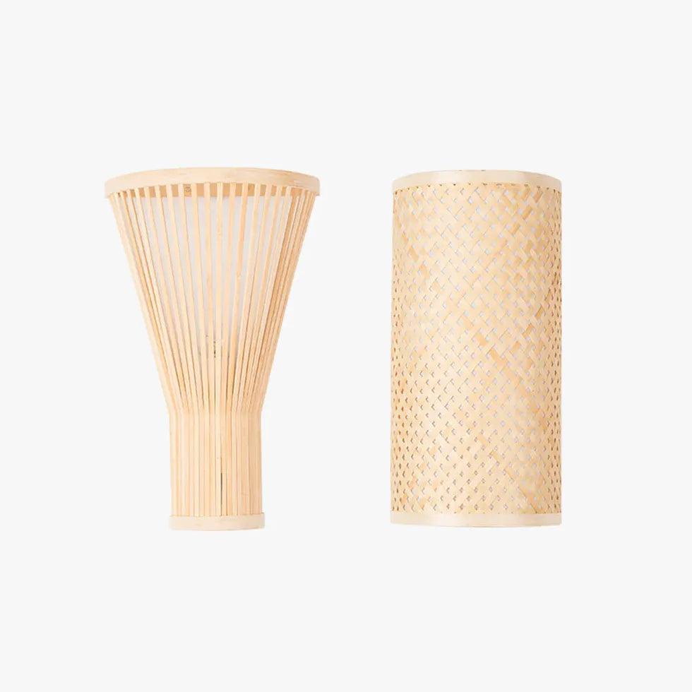 Elegant Vertical Slender Rattan Wall Lamp - Boho Chic Home Decor Lighting for Living Room, Bedroom & Dining Area - Perfect for Creating Cozy Ambiance