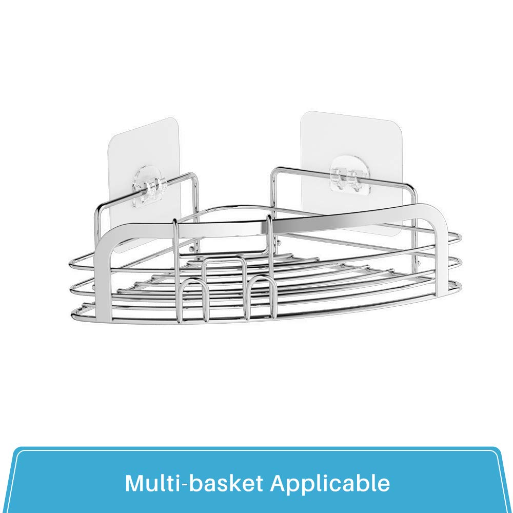 LUXEAR 6 Pack Reusable Transparent Adhesive Sticker for Shower Caddy, Bathroom Shelf, Kitchen Sink Caddy, Soap Dish Holder - No Glue, Easy to Clean, Perfect for Home & Office Organization