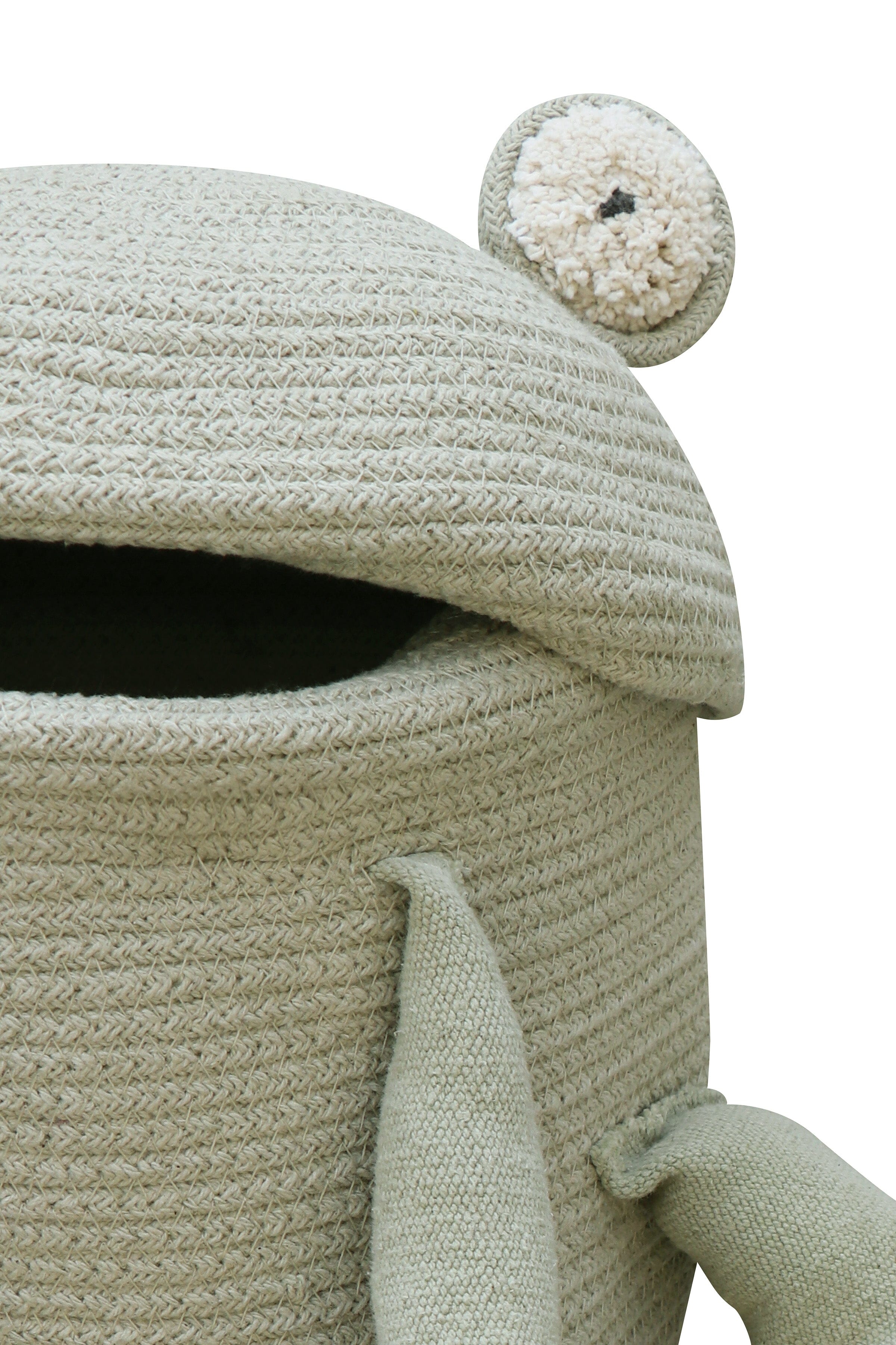 Fred the Frog Handwoven Cotton Basket by Lorena Canals | Eco-Friendly Kids' Room Storage & Nursery Decor | Perfect for Toys, Books & Baby Essentials