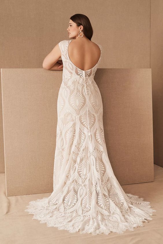 BHLDN Ludlow Wedding Gown - Elegant Lace Bridal Dress for Bride, Perfect for Church Ceremony & Outdoor Wedding Photos