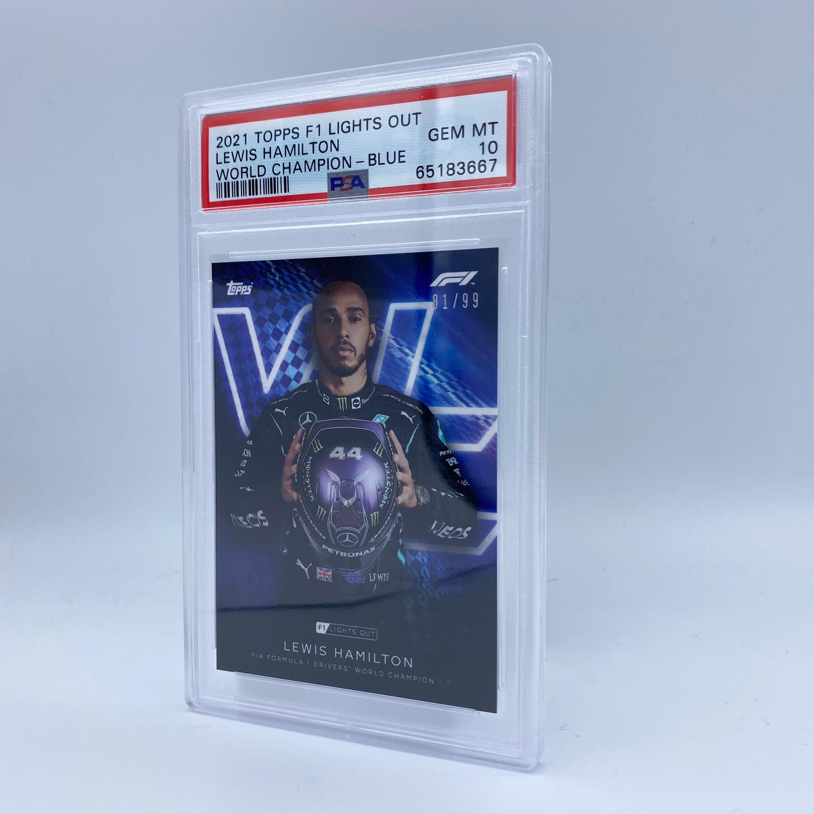 PSA 10 Graded /99 Lewis Hamilton 2021 Formula 1 World Champion Card - Perfect for Sports Memorabilia Collectors & F1 Fans Display