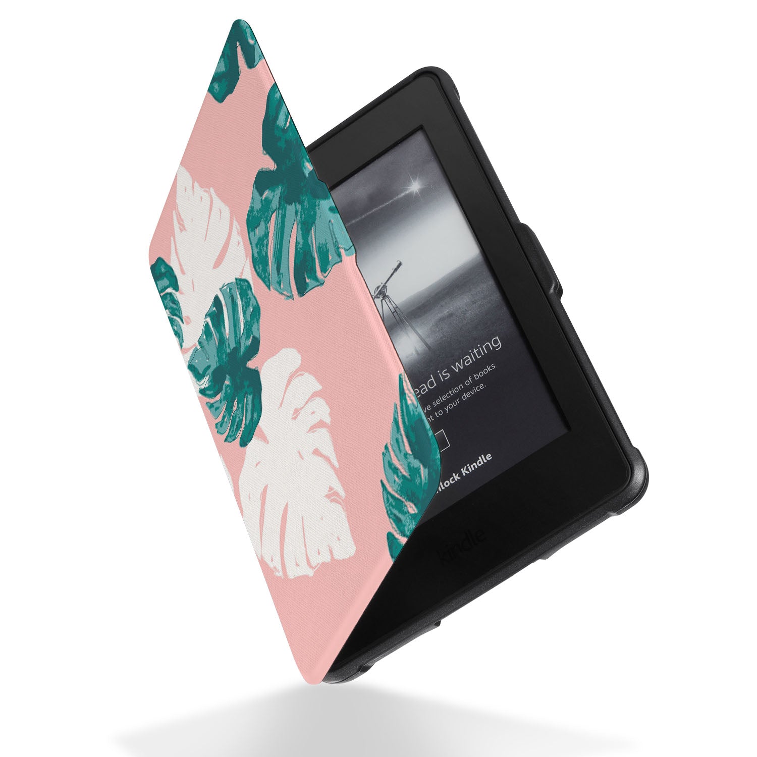 Premium Kindle Case with Pink Flower Design - Waterproof & Shockproof Cover for Kindle (6/7/8/10/11 Gen) - Perfect for Reading, Traveling & Daily Commute