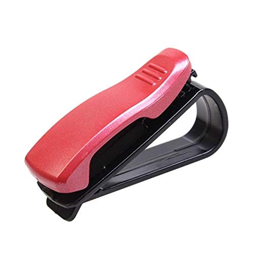 Red Car Sunglasses Holder & Clip - Secure Glasses, Tickets & Cards - Sun Visor Mount Accessory for Auto Interior Organization - Perfect for Road Trips & Daily Commutes
