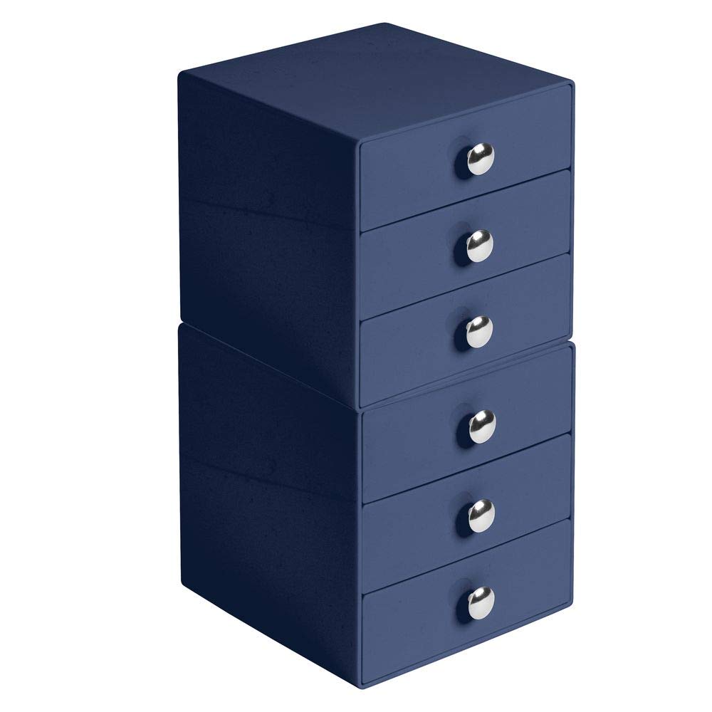 iDesign Plastic 3-Drawer Jewelry Box - Compact Storage Organizer for Jewelry, Cosmetics, Dental Supplies & Hair Care - 6.5