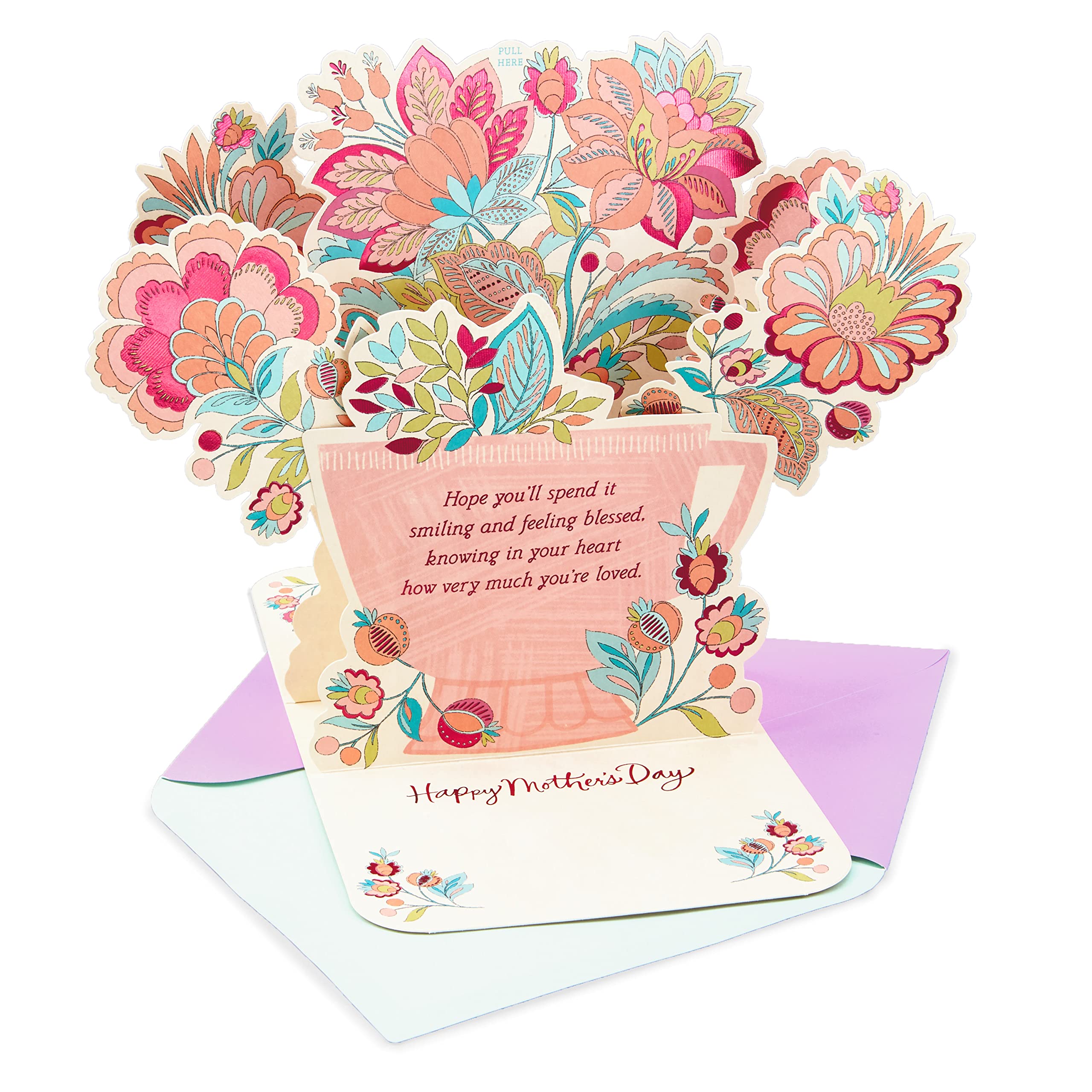 Hallmark Mahogany Mother's Day Pop-Up Greeting Card with Floral Design - Perfect Gift for Mom, Birthday, Anniversary & Special Occasions
