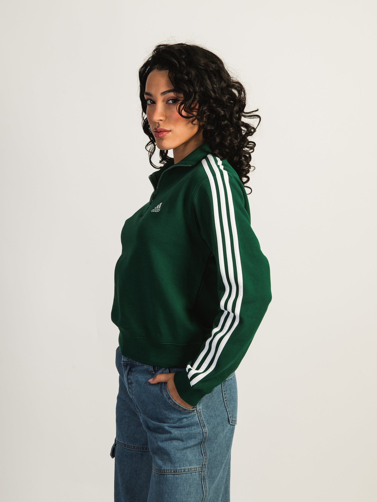 Adidas 3 Stripes Quarter Zip Sweater for Men - Comfortable Pullover Fleece Top for Casual Wear, Gym & Outdoor Activities