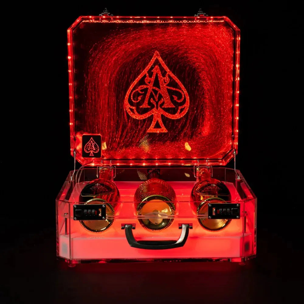 Ace of Spade LED Champagne Bottle Display Case - Rechargeable Glow Bar Presenter for Nightclub, Party & Lounge - Perfect for VIP Bottle Service & Special Events